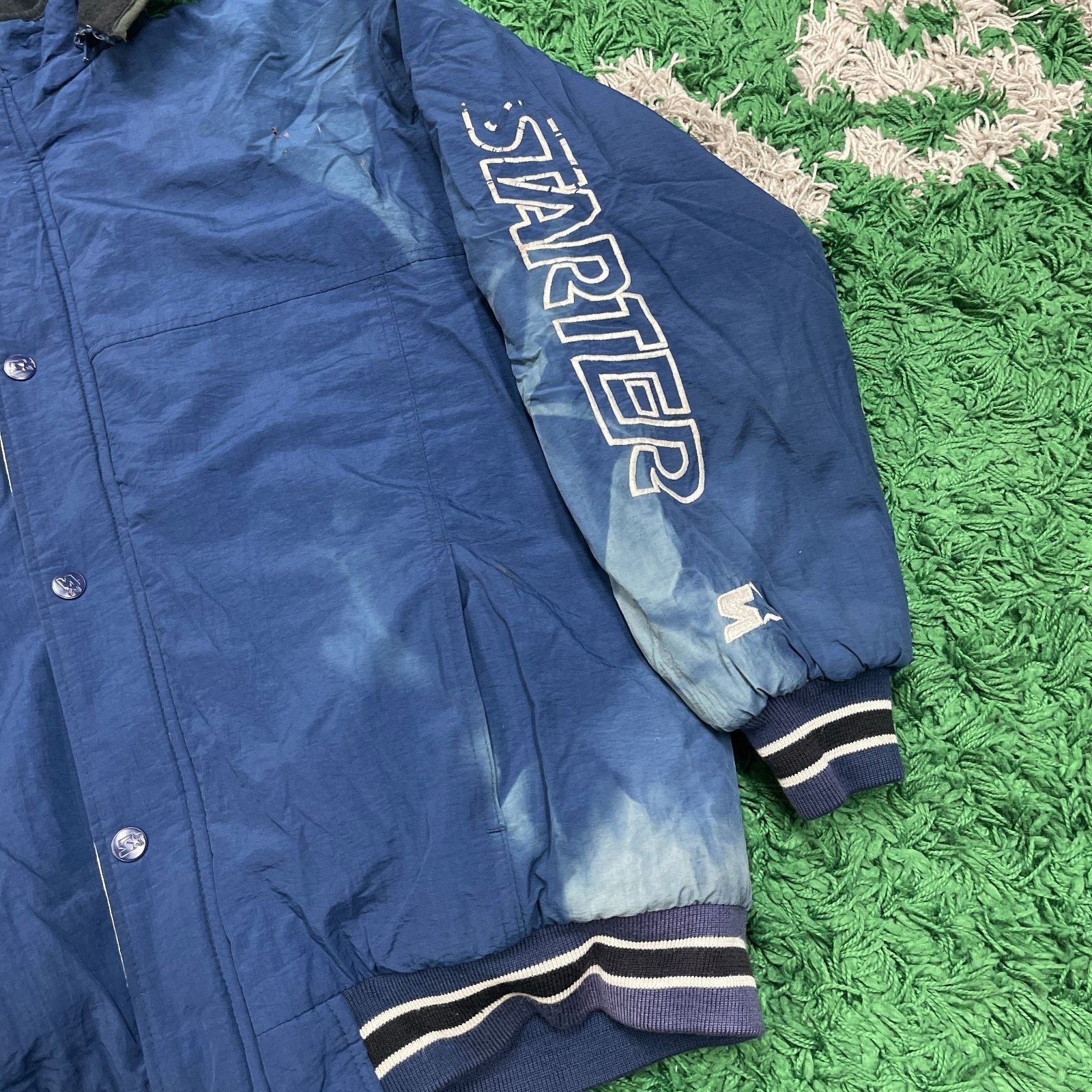 Starter × Vintage Vintage 90s Starter Puffer Parka Jacket blue grunge Medium Size US M / EU 48-50 / 2 - 2 Thumbnail