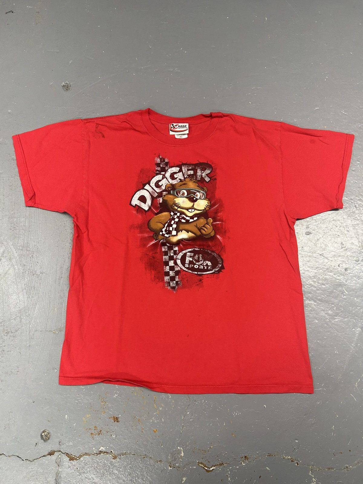 NASCAR × Vintage Crazy Vintage Y2K Essential Red Nascar Digger Graphic Shirt Size US XL / EU 56 / 4 - 1 Thumbnail