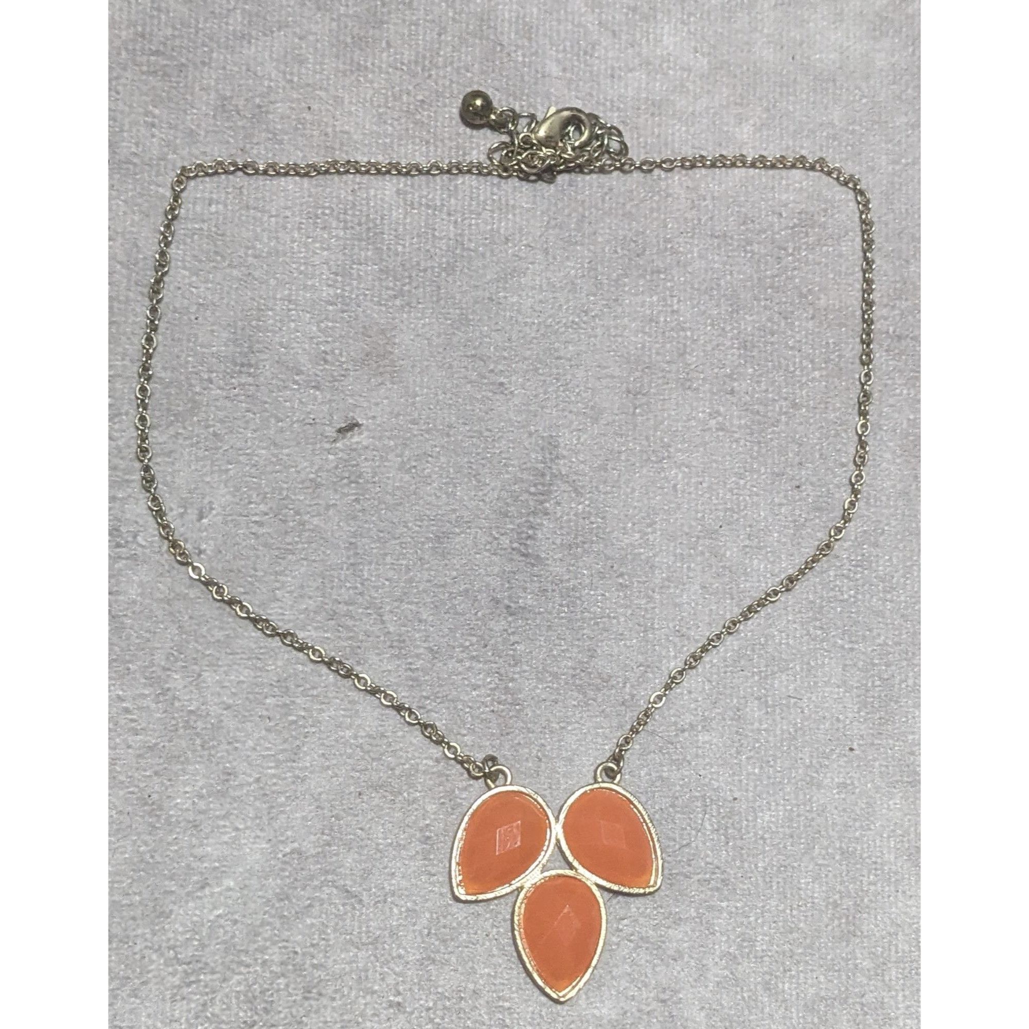 Other Orange And Gold Floral Necklace Size ONE SIZE - 8 Thumbnail
