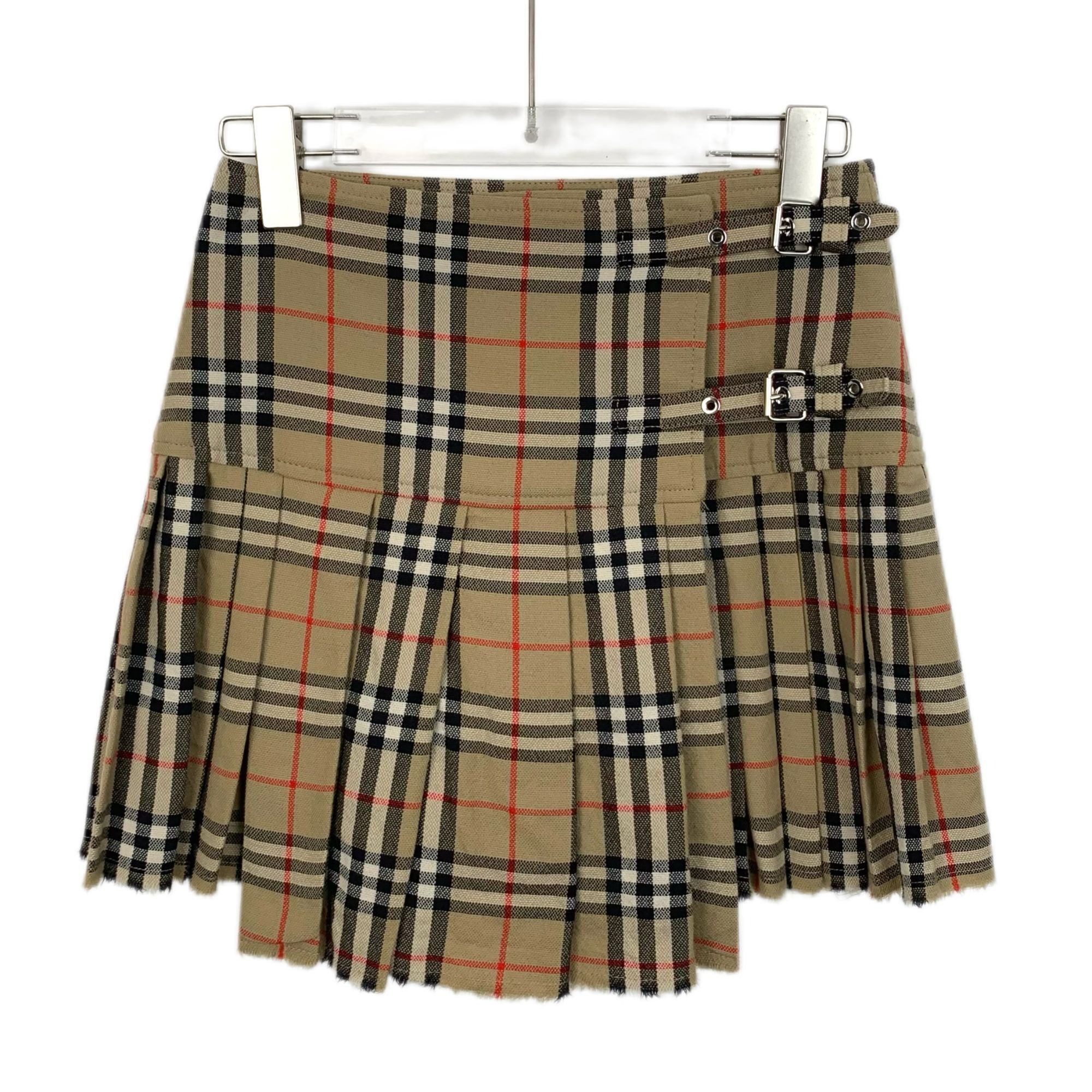 Burberry Burberry Beige Nova Check Wool Pleated Mini Skirt With Buckl Size XS / US 0-2 / IT 36-38 - 1 Thumbnail
