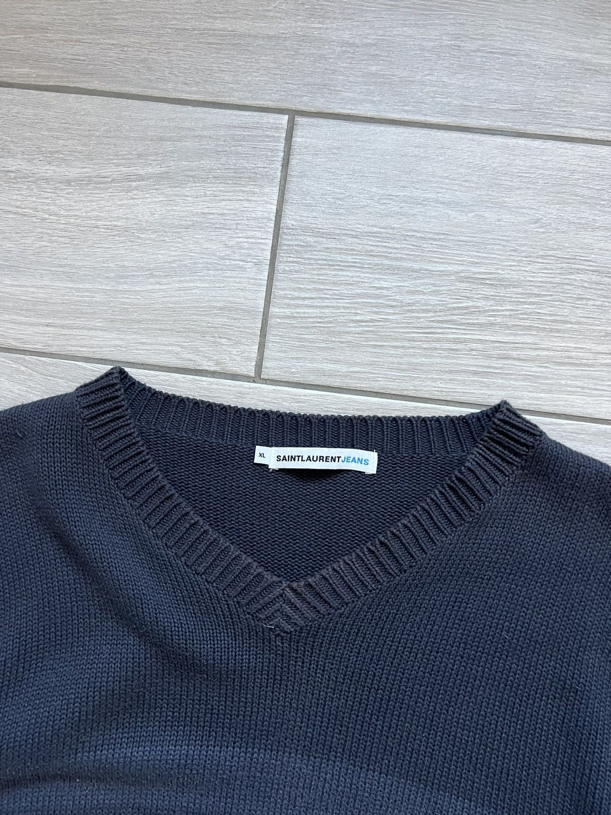 Yves Saint Laurent Saint Laurent Jeans Vintage Faded Sweater Knit Size US XL / EU 56 / 4 - 4 Thumbnail
