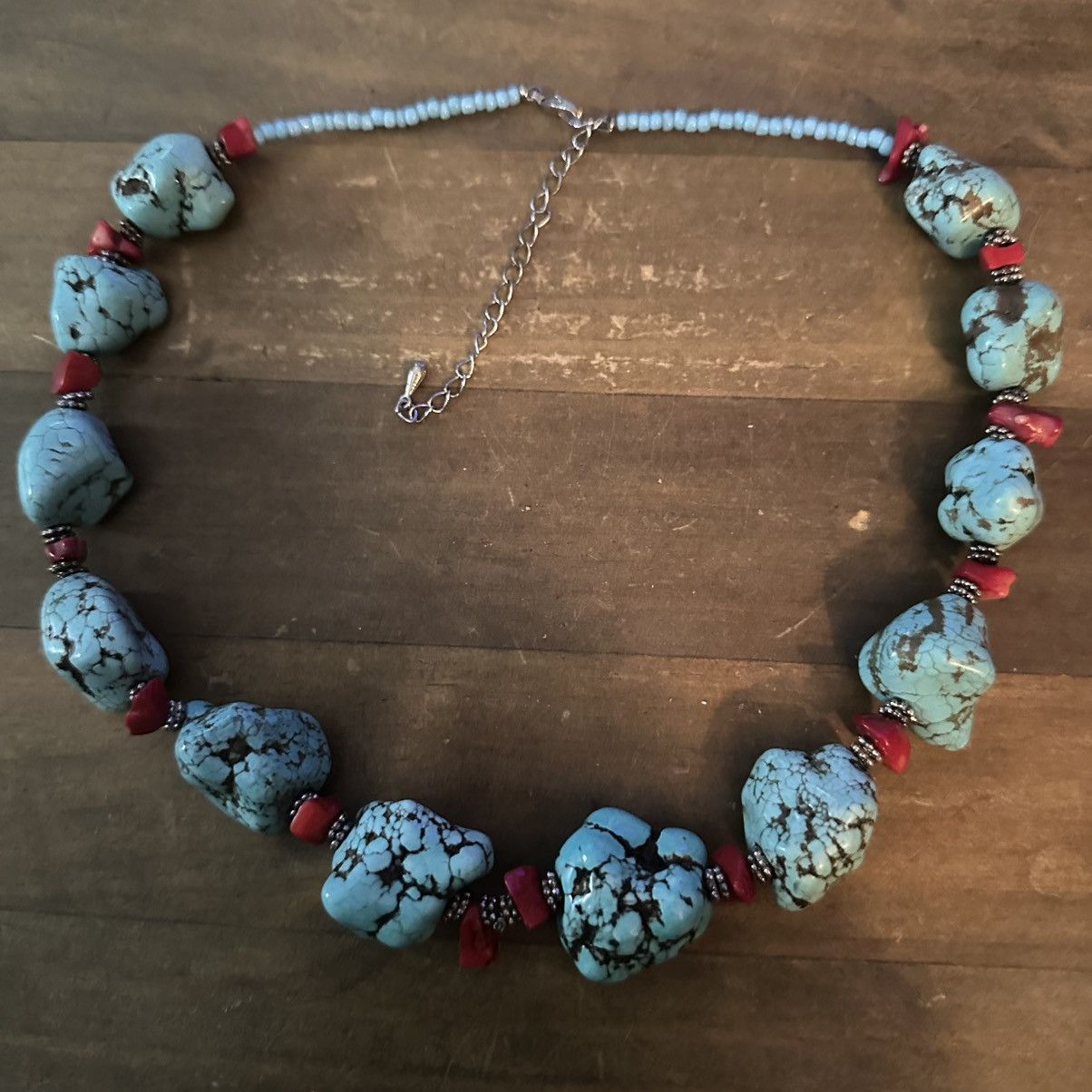 Other Chunky turquoise and coral chip necklace Size ONE SIZE - 2 Thumbnail