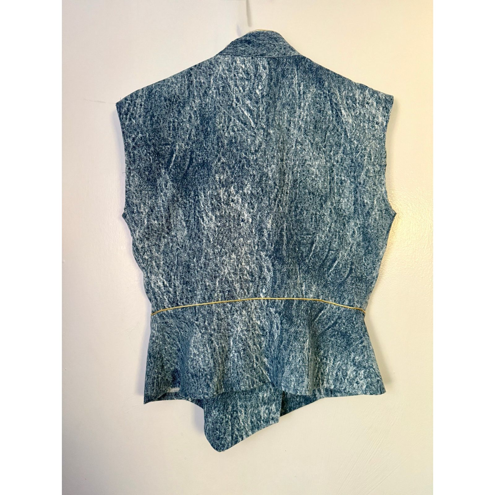Vintage Vintage 80s Acid Wash Gold Button Vest Jacket XS Small Size S / US 4 / IT 40 - 2 Thumbnail