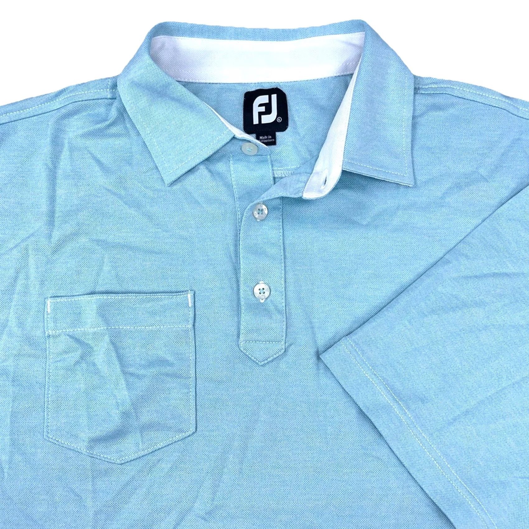 Footjoy Foot Joy Polo Shirt Men XL Light Blue Performance Golf Flat Pocket Stretch Size US XL / EU 56 / 4 - 2 Thumbnail