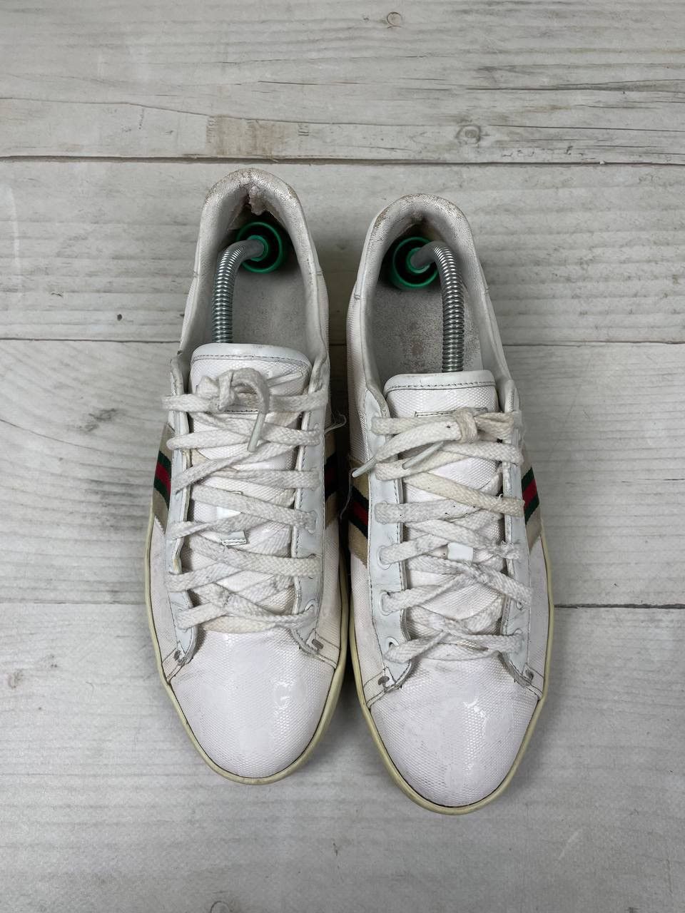 Gucci Gucci Guccissima Leather and Canvas Web Detail Sneakers Size US 8 / IT 38 - 4 Thumbnail