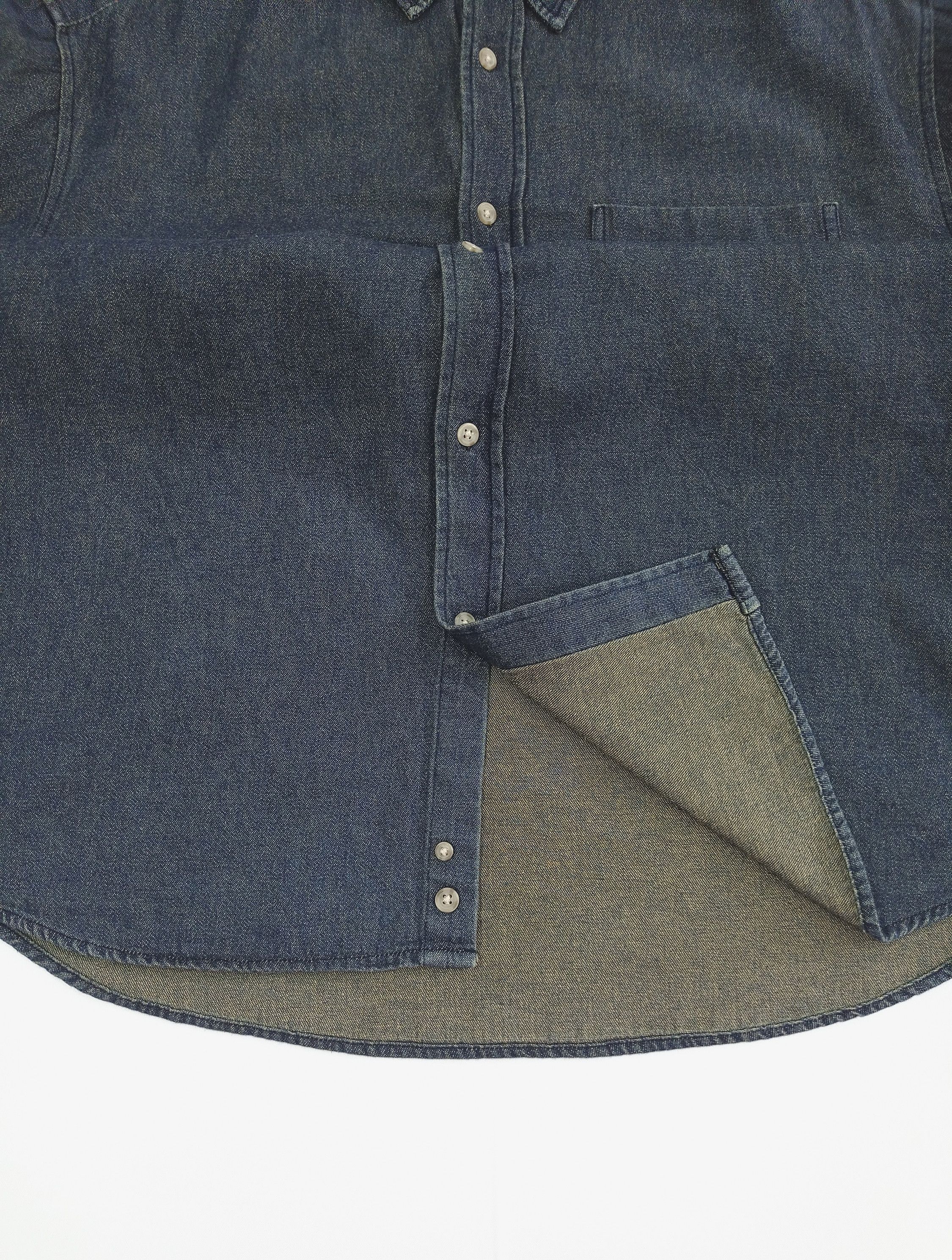 Denim Shirt Size L - 100% Cotton, Dark Blue, 9.5/10