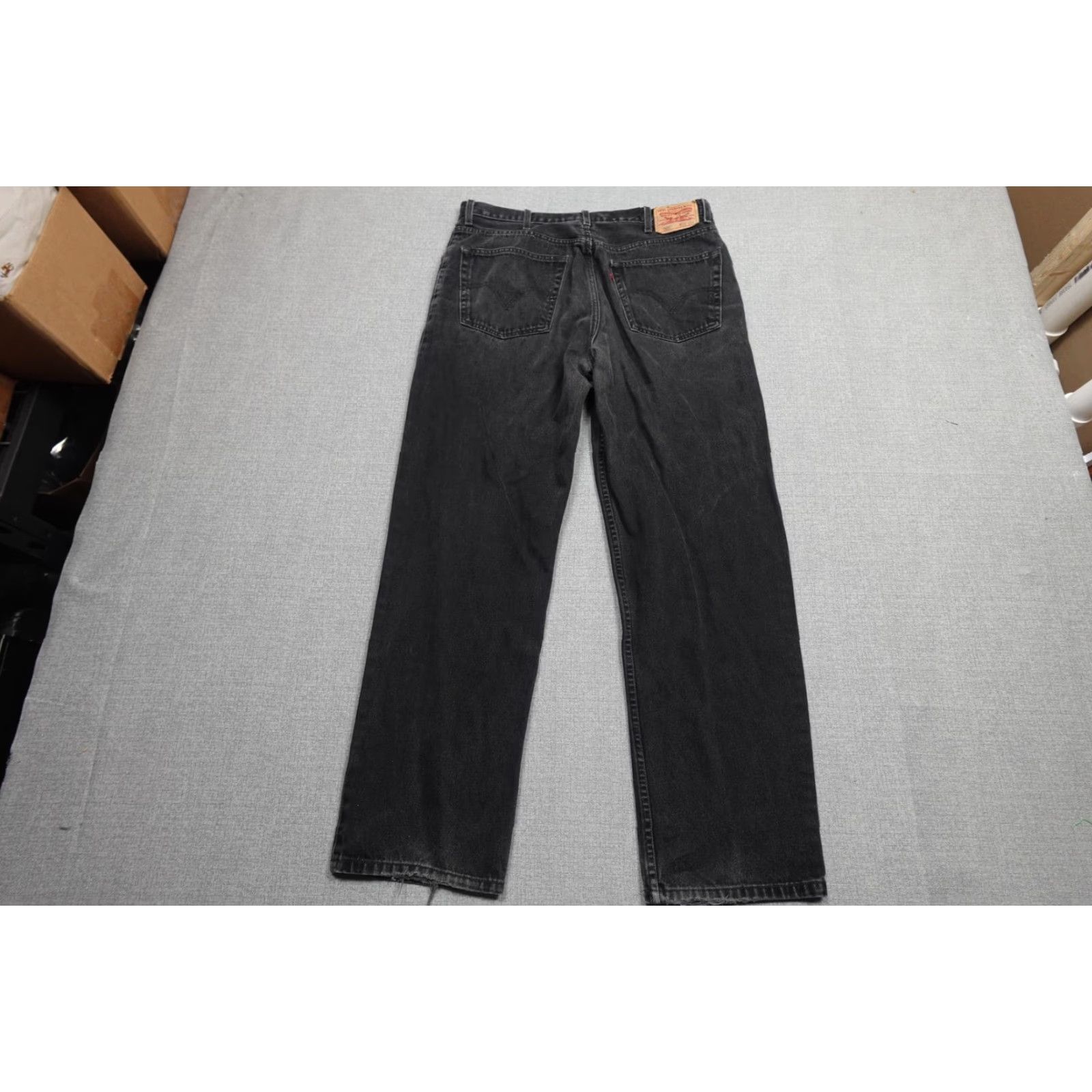 Levi's Levi’s 505 Jeans Mens Regular Fit Black Charcoal Wash Denim Straight Leg 38x34 Cotton Zip Pocket Leather Patch Red Tab Size US 38 / EU 54 - 4 Thumbnail