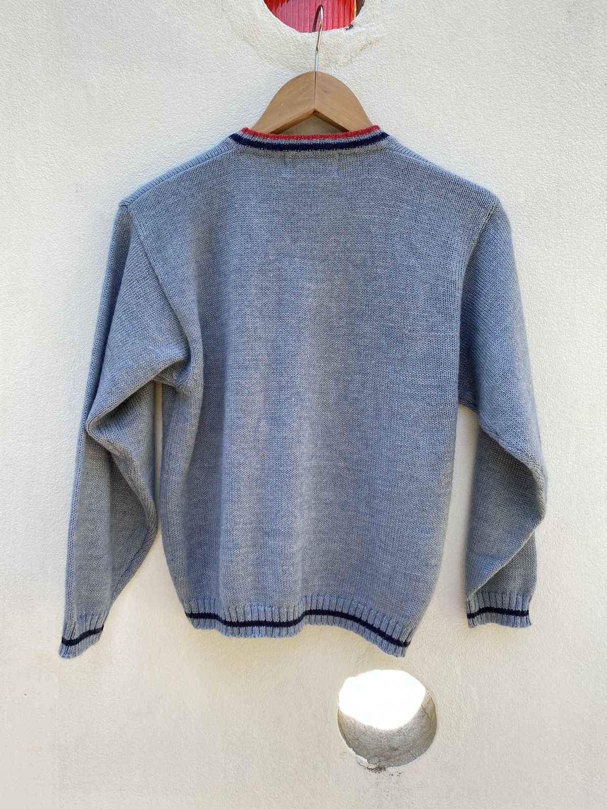 Designer × Vintage POPEYE Gray V-Neck Sweater Size L / US 10 / IT 46 - 2 Thumbnail