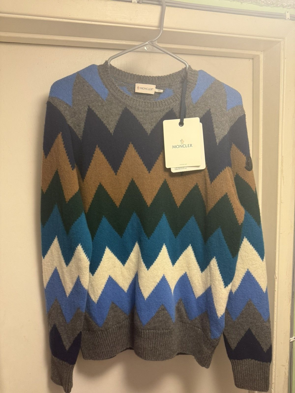 Moncler (NEW) MAGLIONE TRICOT GIROCOLLO ROUND NECK SWEATER Size US L / EU 52-54 / 3 - 1 Thumbnail