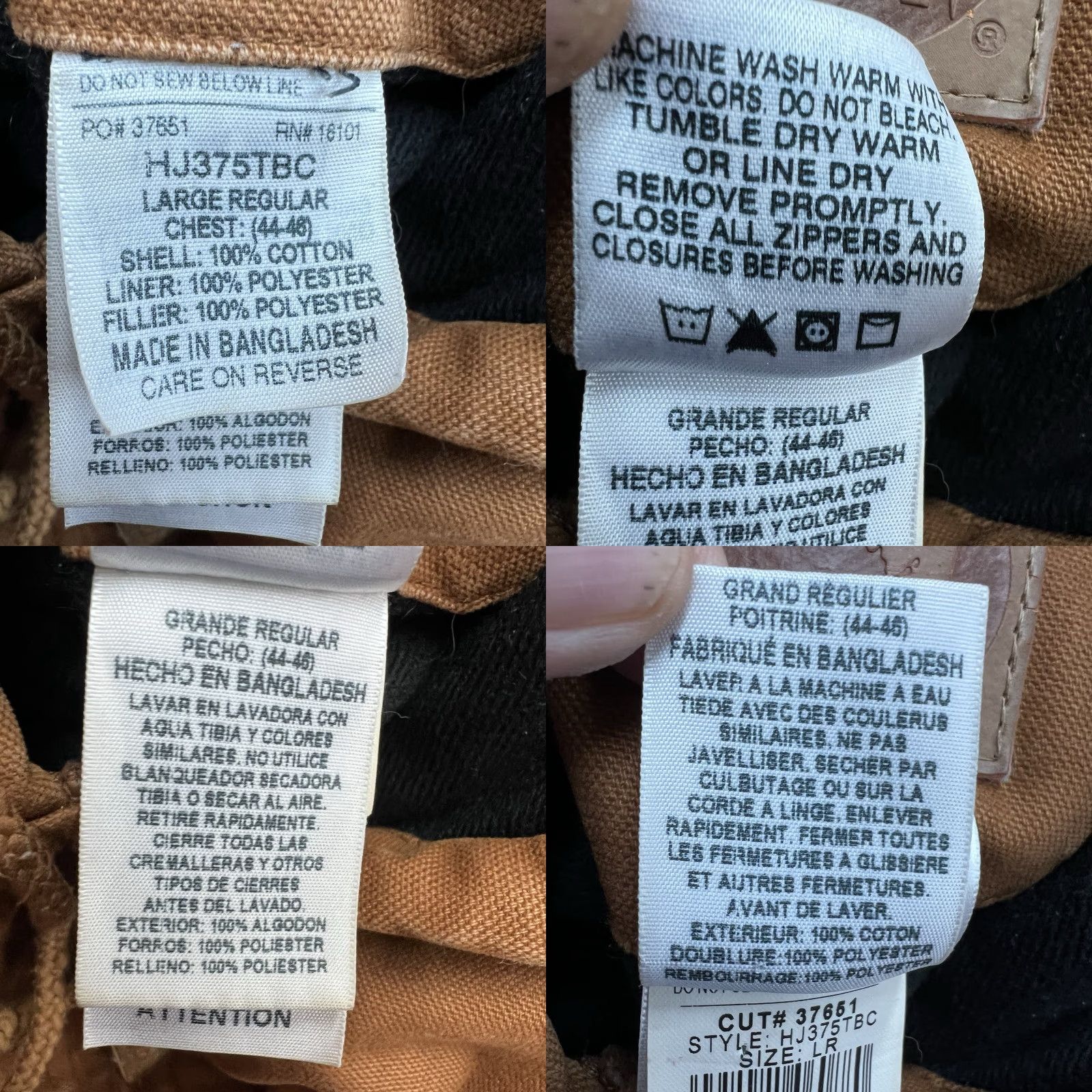 Vintage VINTAGE Berne Hooded Full Zip Duck Chore Coat Jacket Mens L Tan Lined HJ375TBC Size US L / EU 52-54 / 3 - 8 Thumbnail