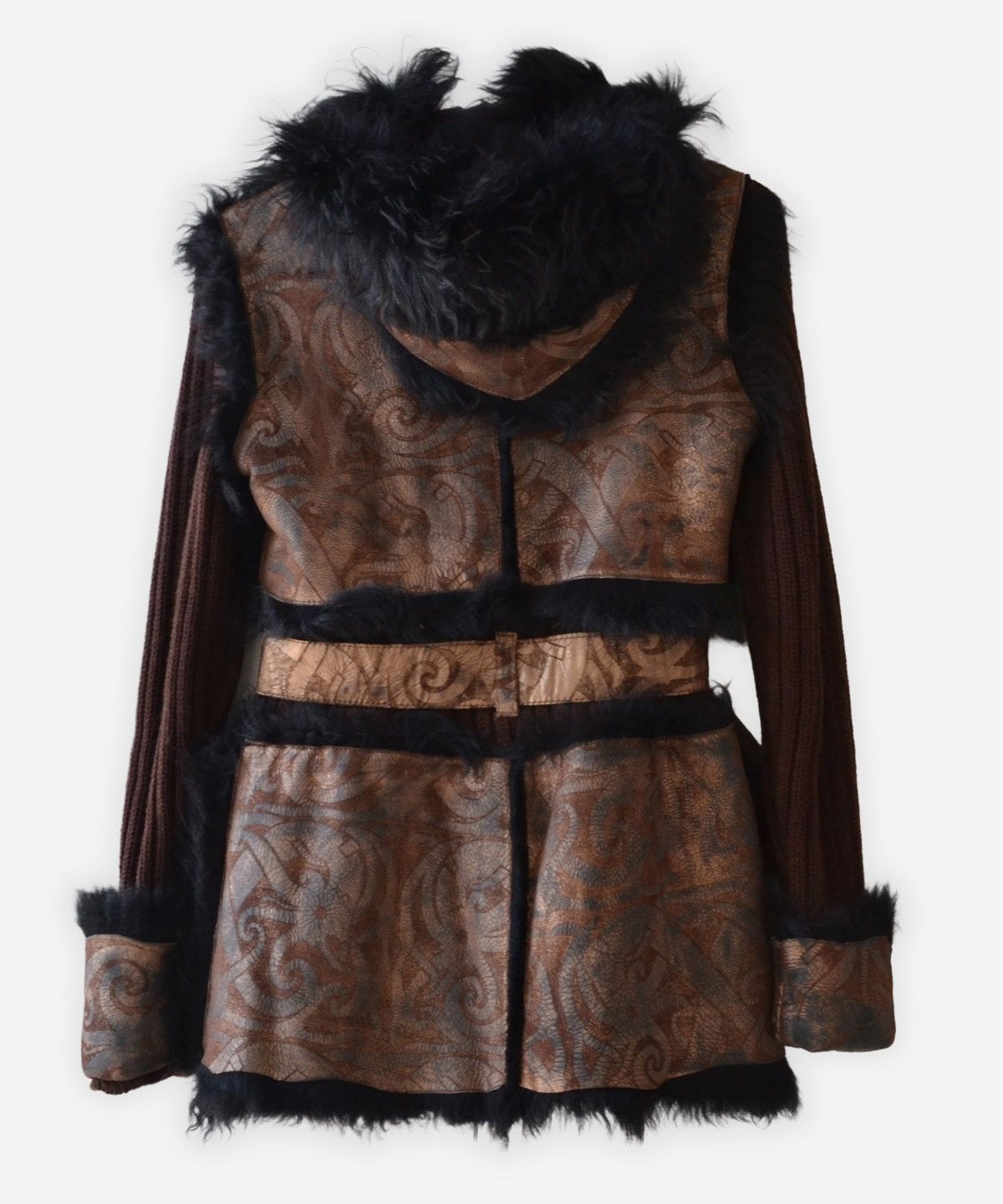 Roberto Cavalli 🔴 ROBERTO CAVALLI Leather Jacket Coat Shearling Wool Fur Size S / US 4 / IT 40 - 5 Thumbnail