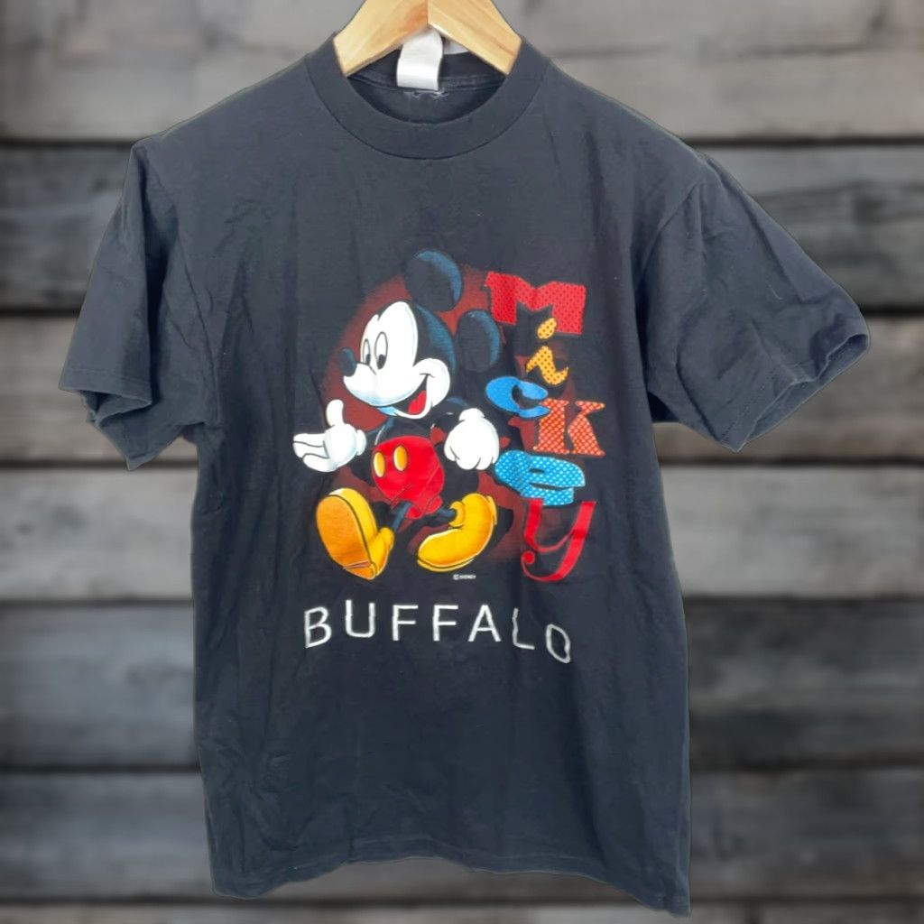 Mickey Unlimited VINTAGE Mickey Unlimited Buffalo 90s T-Shirt Adult Medium Black Mickey Mouse Logo Graphic Print South New York Mens Size US M / EU 48-50 / 2 - 1 Thumbnail