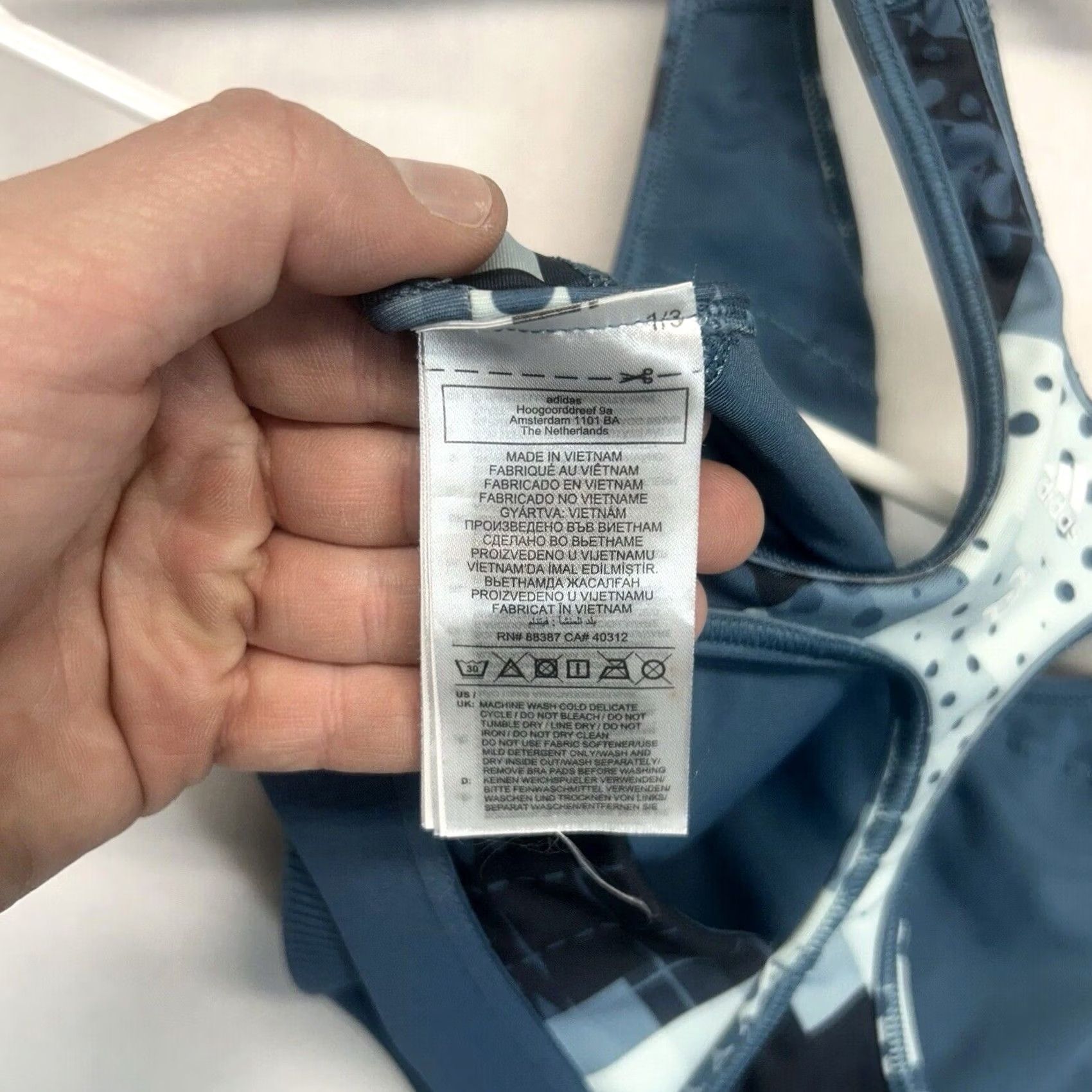 Adidas Adidas Sports Bra Women's M Digi Motion Print Blue Tones Primegreen Activewear Geometric Logo Racerback M Womens Size ONE SIZE - 5 Thumbnail