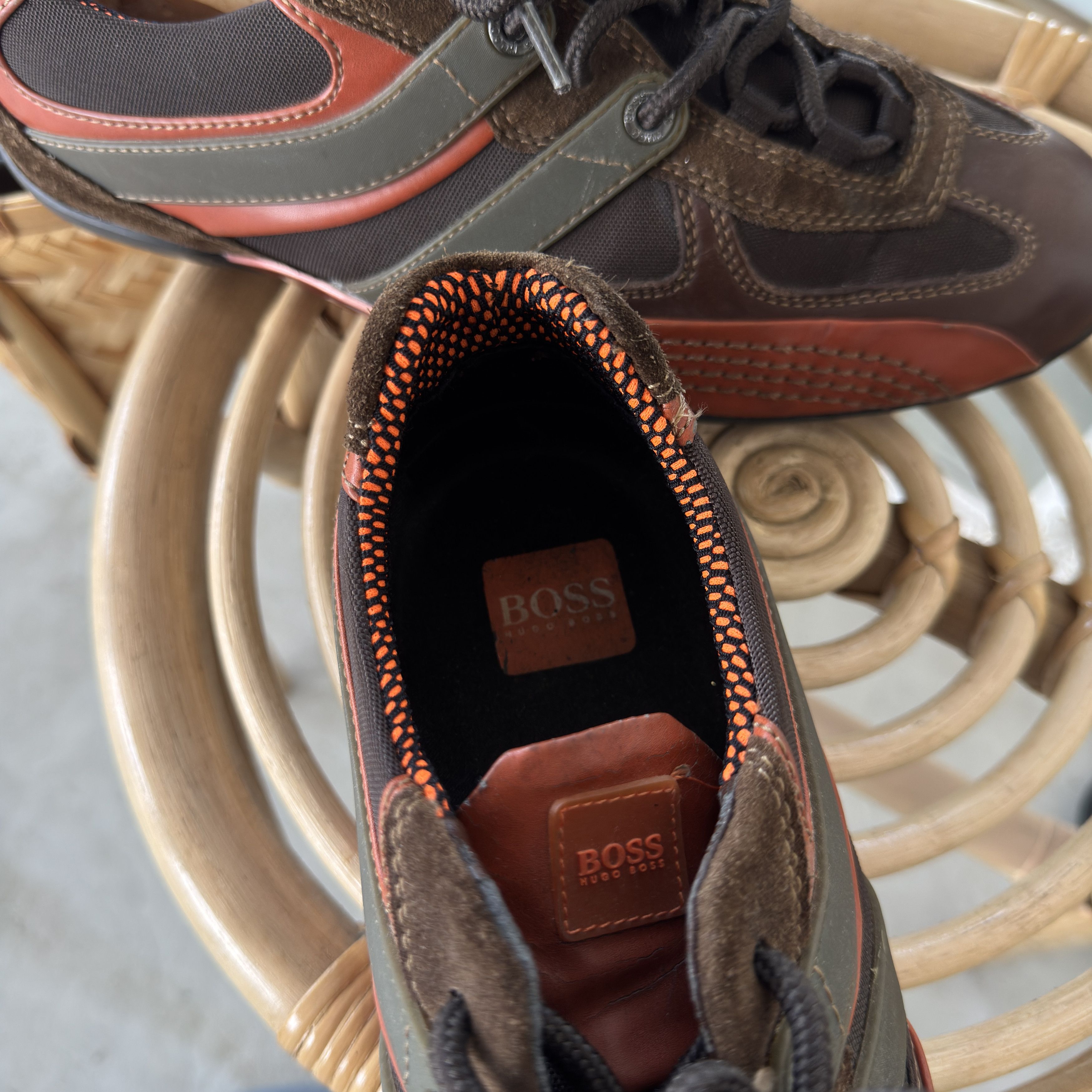 Hugo Boss Hugo Boss Orange Brown Leather Suede Sneakers Shoes EU 41 Size US 8 / EU 41 - 6 Thumbnail