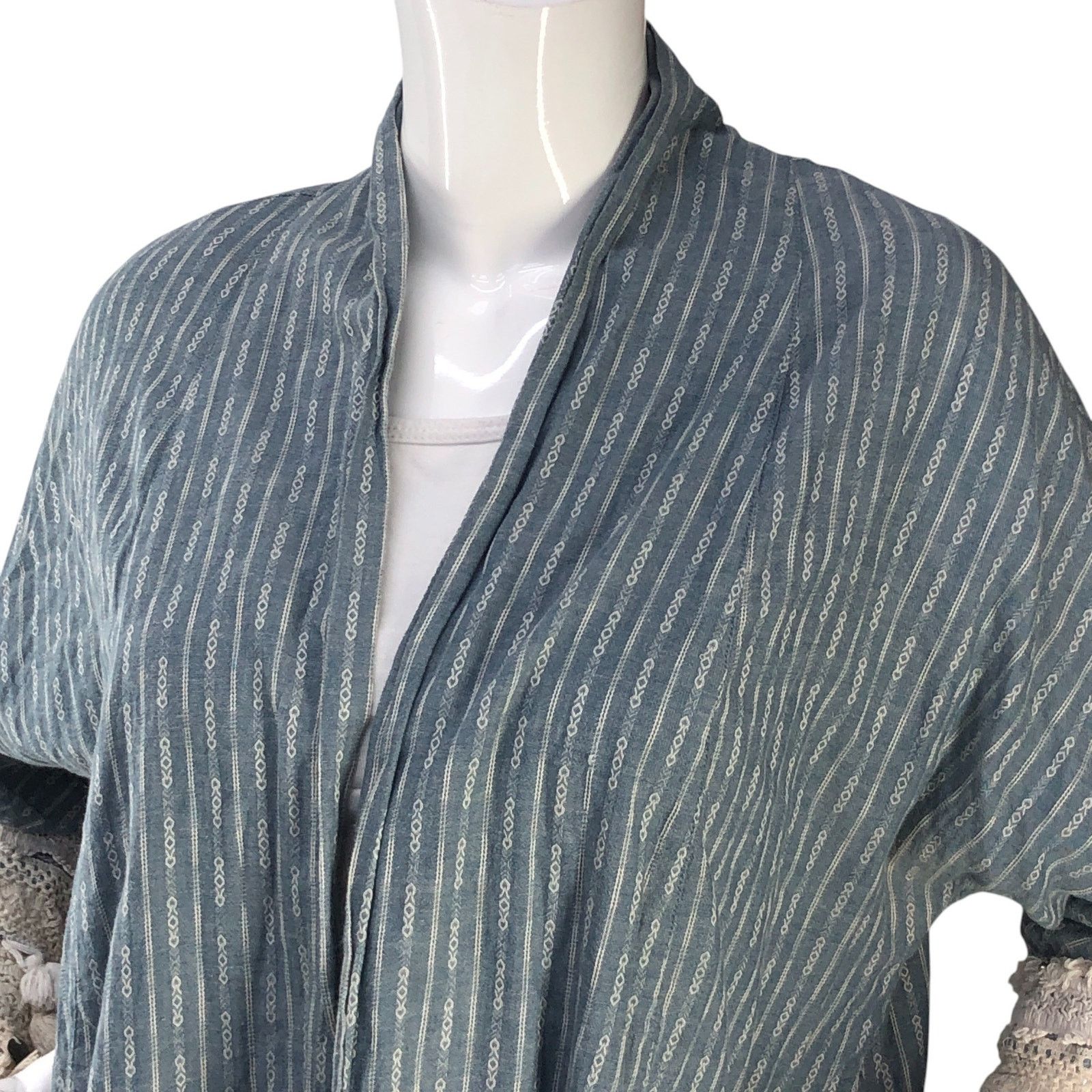 Zara Zara Size S Cardigan Open Front Crochet Trim Tassles Blue Size S / US 4 / IT 40 - 2 Thumbnail