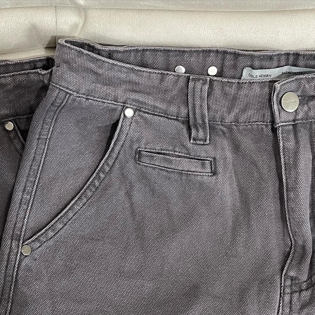 Cole Henry Parachute Cargo Pants Washed Black Size US 32 / EU 48 - 4 Thumbnail