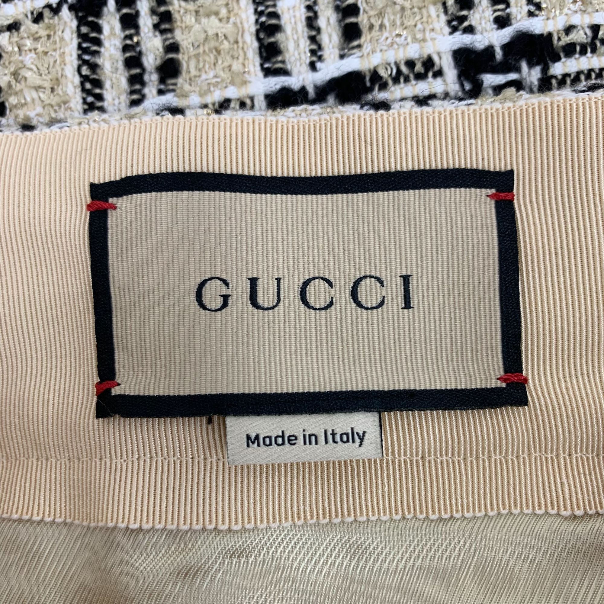 Gucci Gucci Womens Tweed Mini Skirt Size 36 Black & Gold Checkered Size 36" / US 14 / IT 50 - 5 Thumbnail