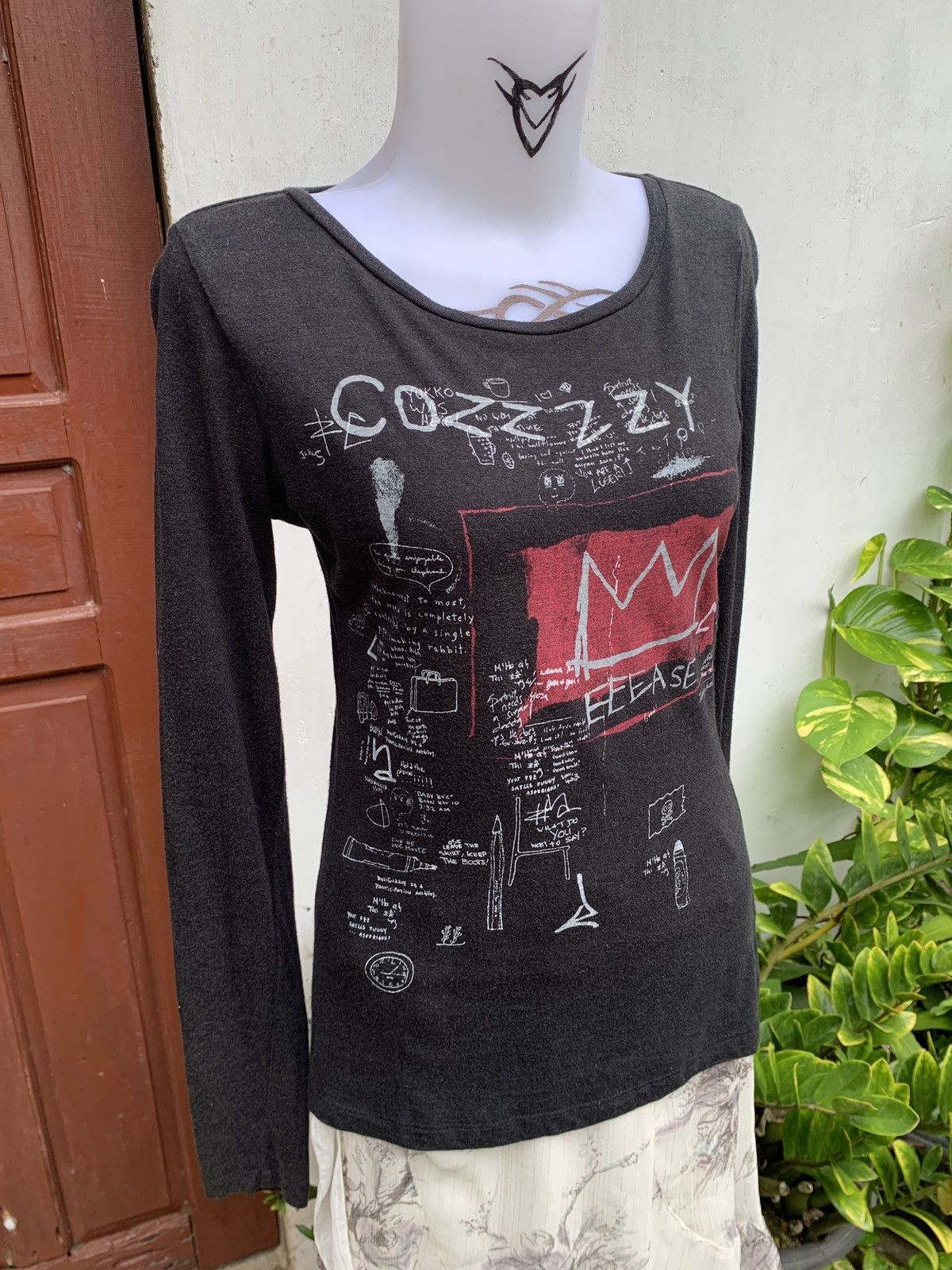 Other y2k Tomboy Jeans Cozzy JMB Like Art Black Longsleeve Top Size M / US 6-8 / IT 42-44 - 2 Thumbnail