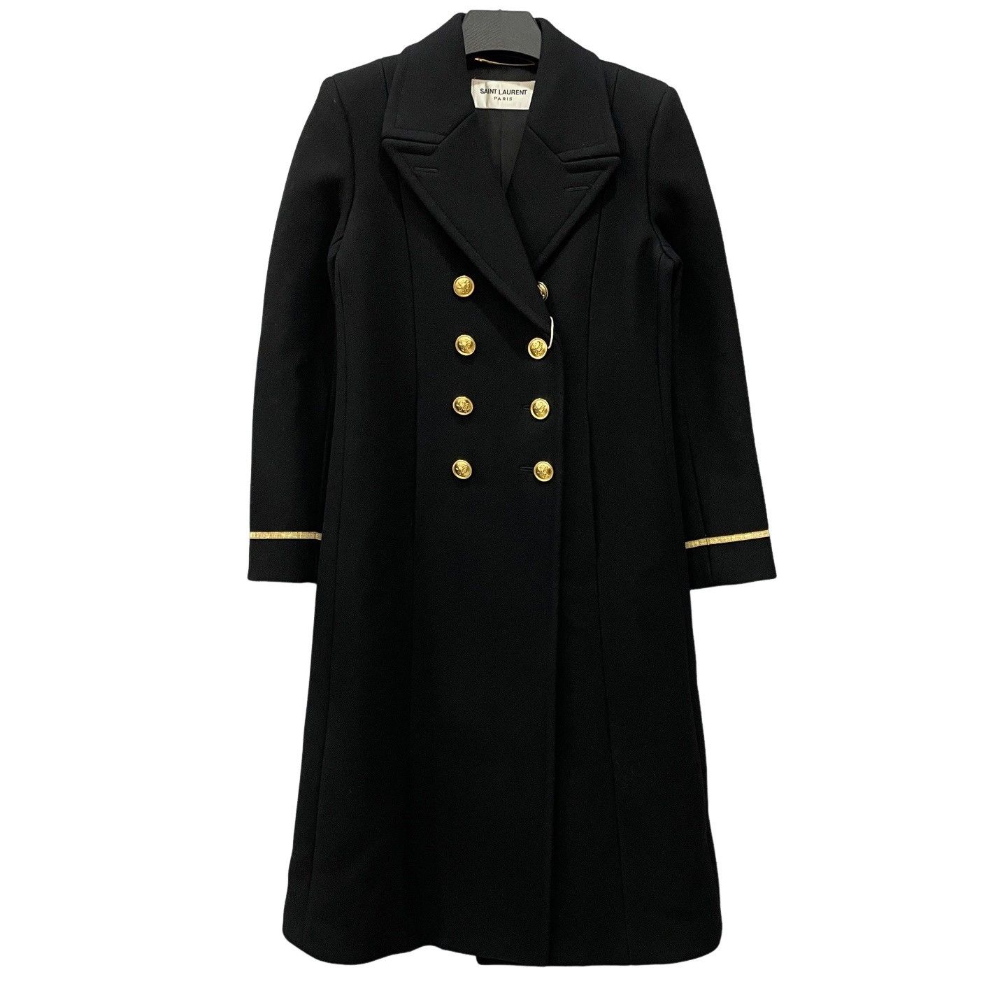 Saint Laurent Paris Saint Laurent Gold Button Wool Coat 36 Size XS / US 0-2 / IT 36-38 - 1 Thumbnail