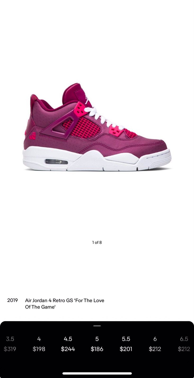 Jordan Brand Air Jordan Retro 4 ‘For the Love of the Game’ Sz 5Y / 6.5W Size US 5 / IT 35 - 9 Thumbnail