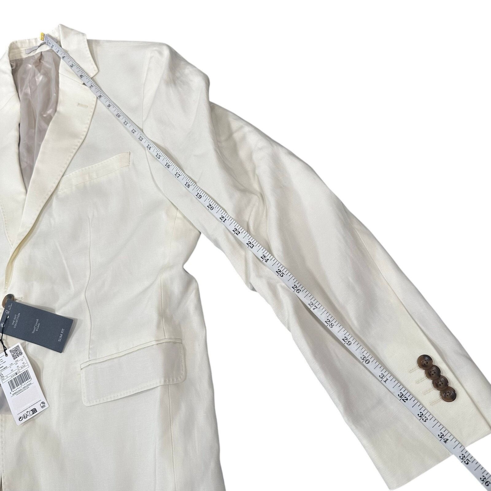 Mango Mango MNG Florida 100% Linen Slim Fit Suit Blazer Size 42 Size 42R - 5 Thumbnail