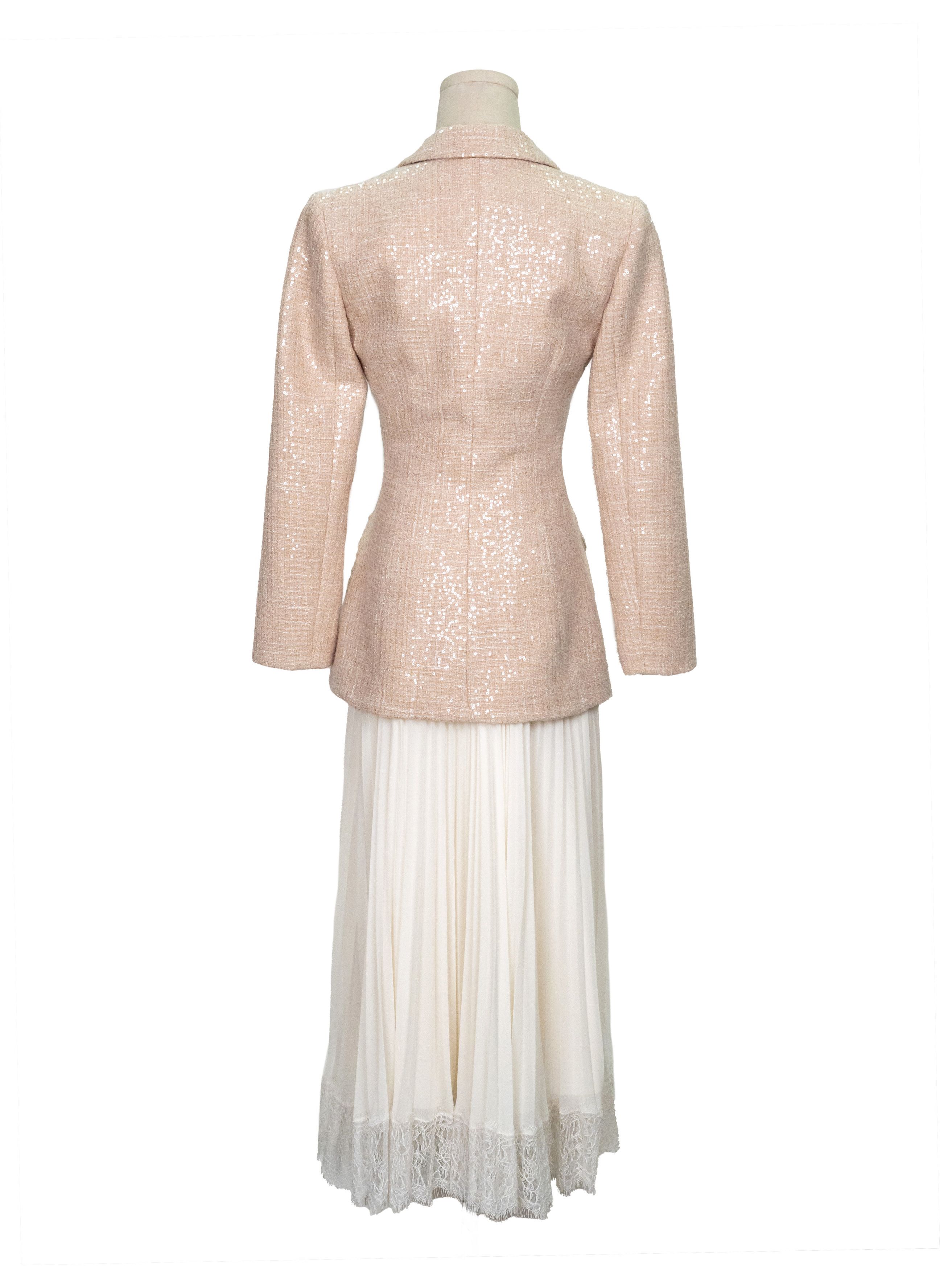 Self-Portrait Self-Portrait Peach Top with Attached Long Pleated Skirt Size M / US 6-8 / IT 42-44 - 2 Thumbnail