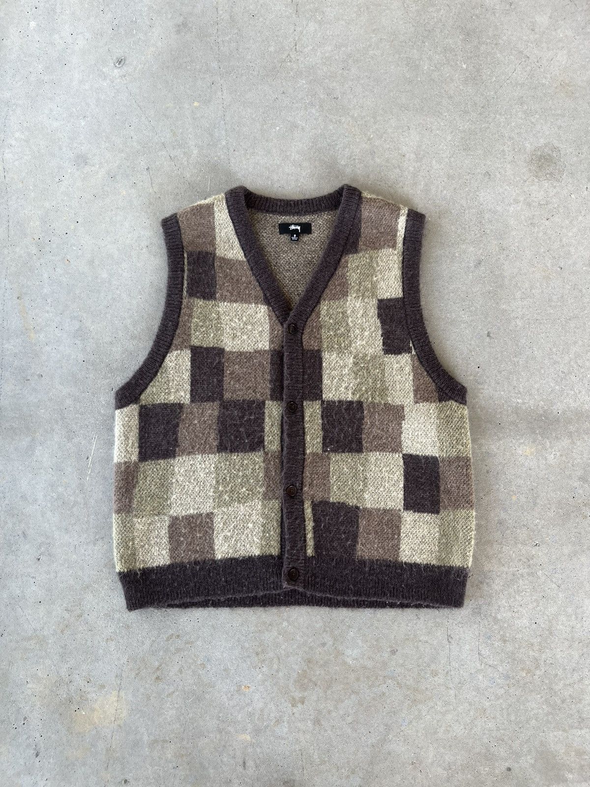 Streetwear × Stussy Stussy Plaid Striped Vest | Grailed