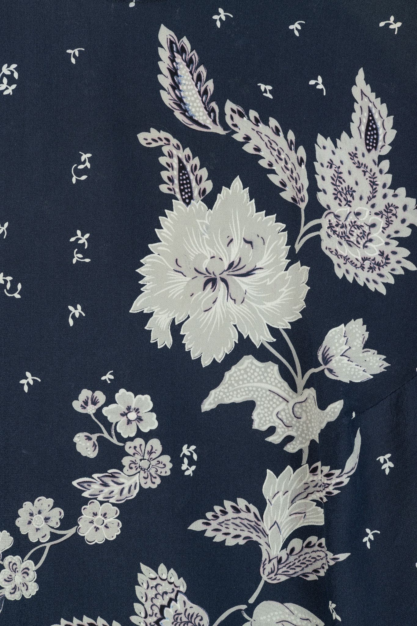 Max Mara Max Mara Navy Floral Silk Sleeveless Blouse Size M / US 6-8 / IT 42-44 - 6 Thumbnail