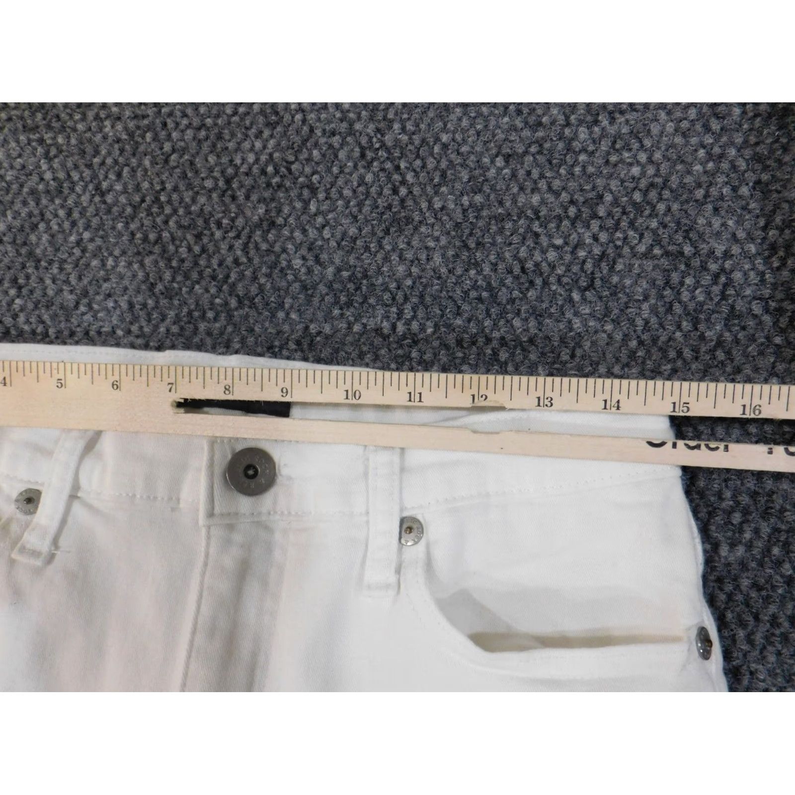 Vintage Rock & Republic Jeans Womens 12 White Berlin Straight Stretch Denim Cotton Regular Inseam 30 in Zipper Classic Size 34" / US 12 / IT 48 - 5 Thumbnail