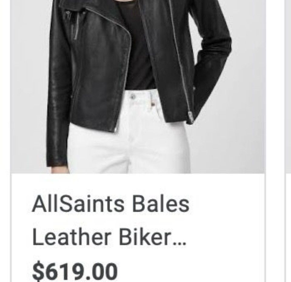 Allsaints ALLSAINTS Leather Bales Moto Biker Jacket UK 8 / US 4 Size S / US 4 / IT 40 - 13 Thumbnail