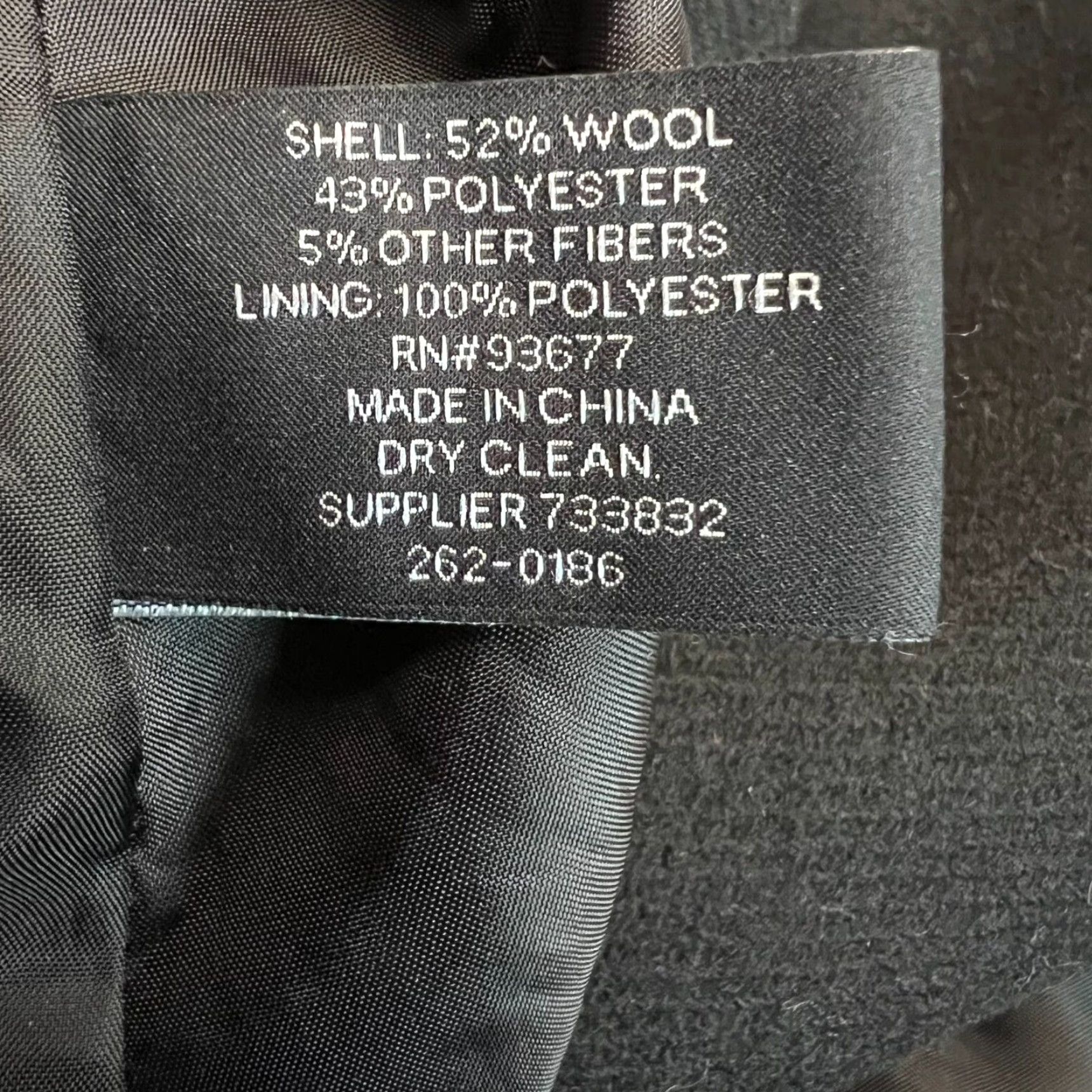 Liz Claiborne VINTAGE Liz Claiborne Coats, Jackets & Vests Wool Blend Peacoat Black XL Woman LIZ CLAIBORNE Wool Blend Peacoat Black XL Women Size XL / US 12-14 / IT 48-50 - 7 Thumbnail