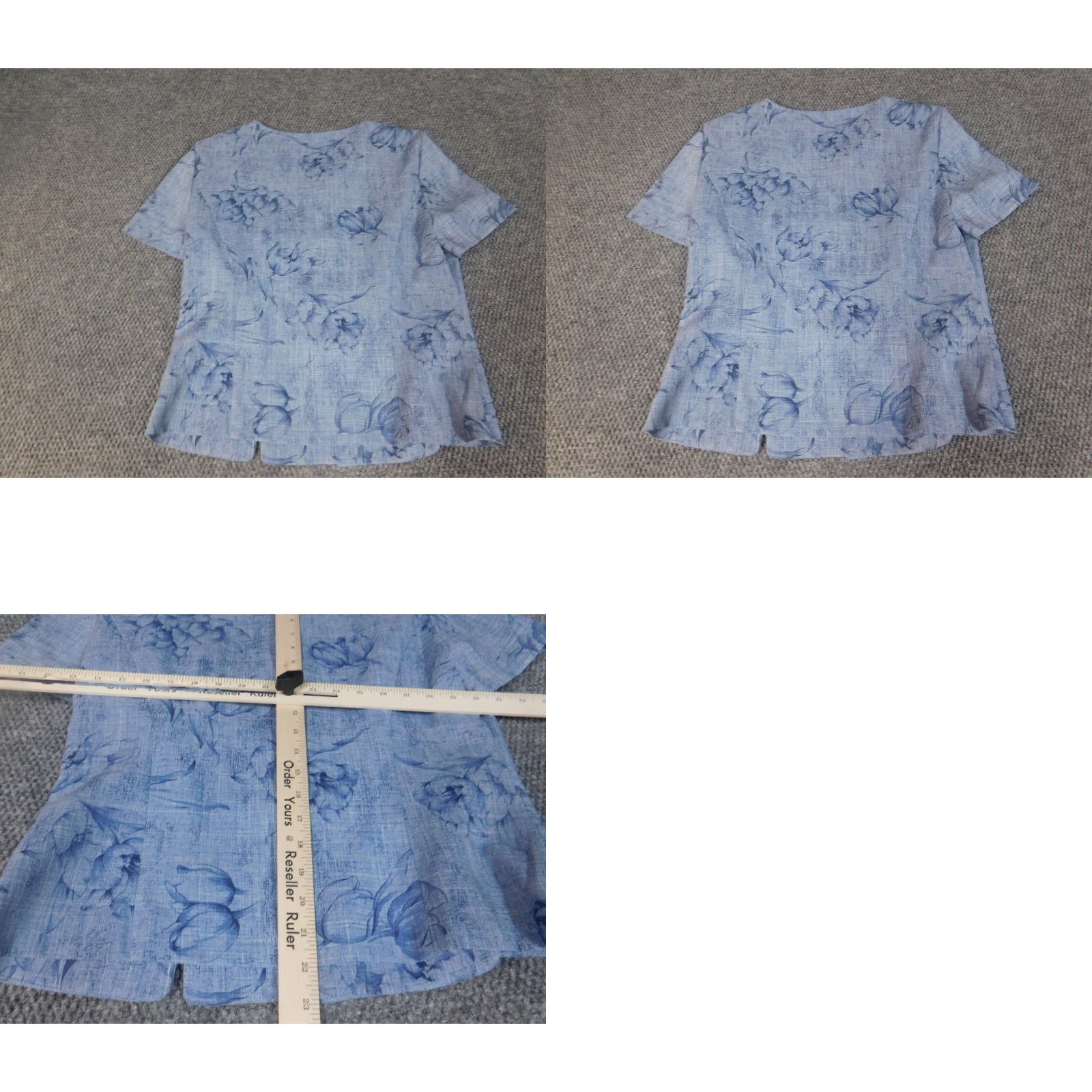 Vintage Sag harbor Womens Blazer Large Blue Floral four-button Size L / US 10 / IT 46 - 8 Thumbnail