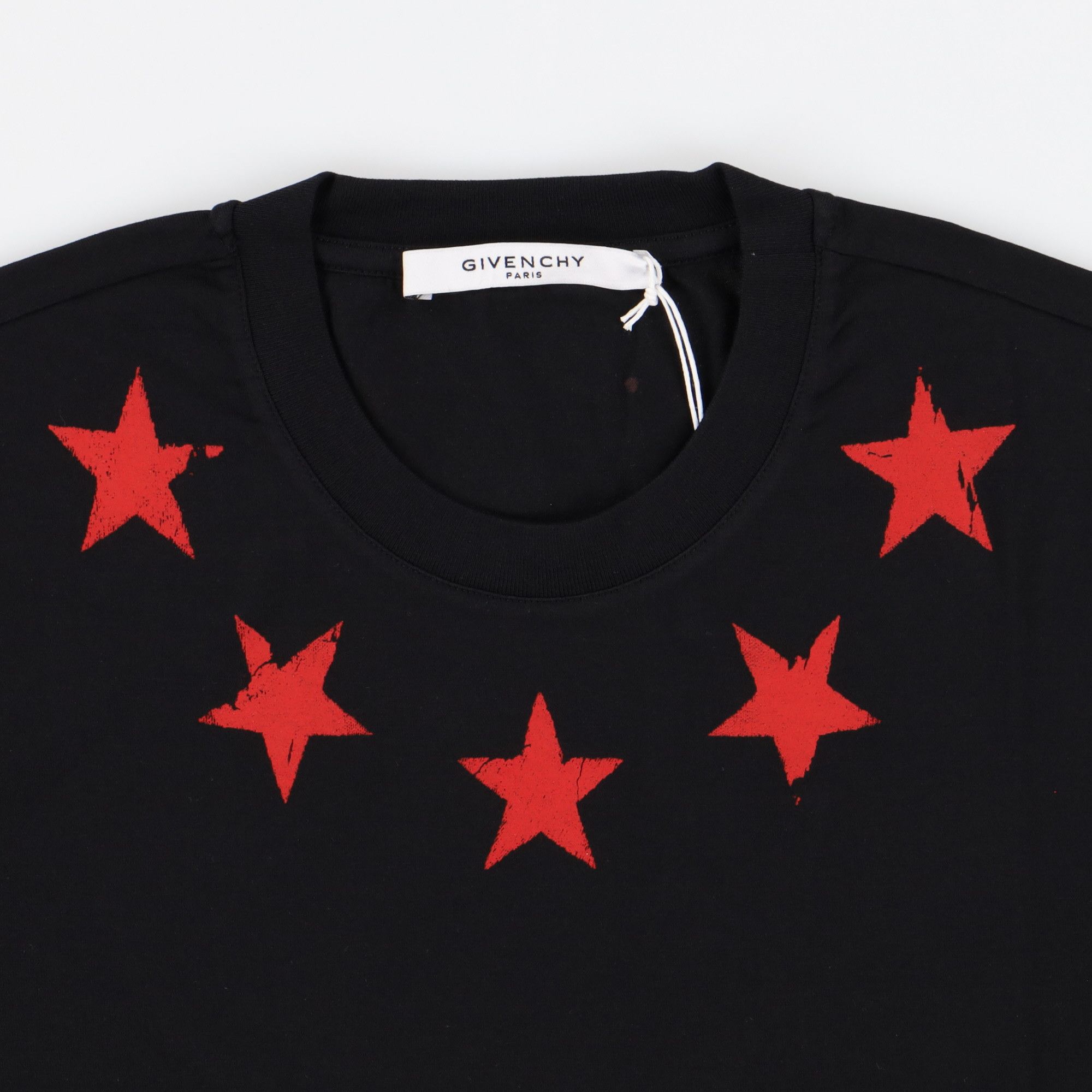 Givenchy Black and Red Cracked Stars T-Shirt Size US S / EU 44-46 / 1 - 6 Thumbnail