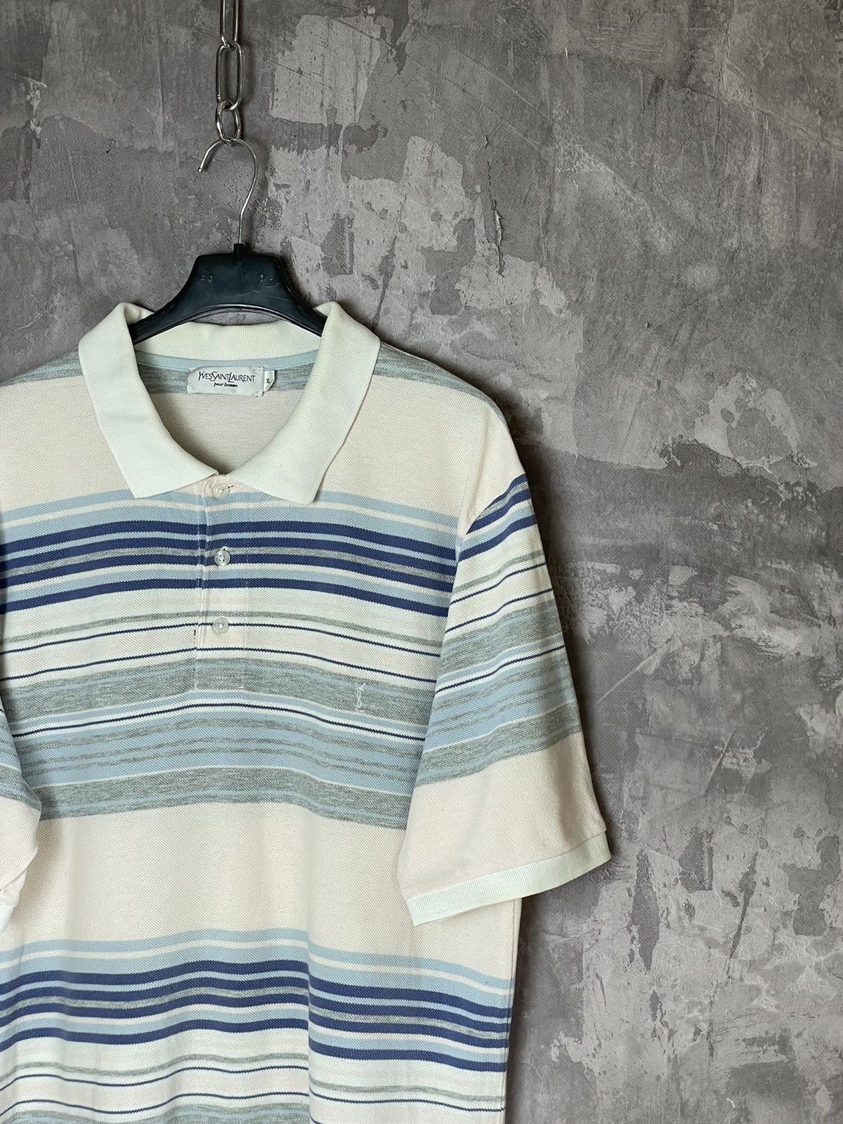 Yves Saint Laurent Vintage YSL Yves Saint Laurent Striped Polo T Shirt Y2K Size US XL / EU 56 / 4 - 4 Thumbnail