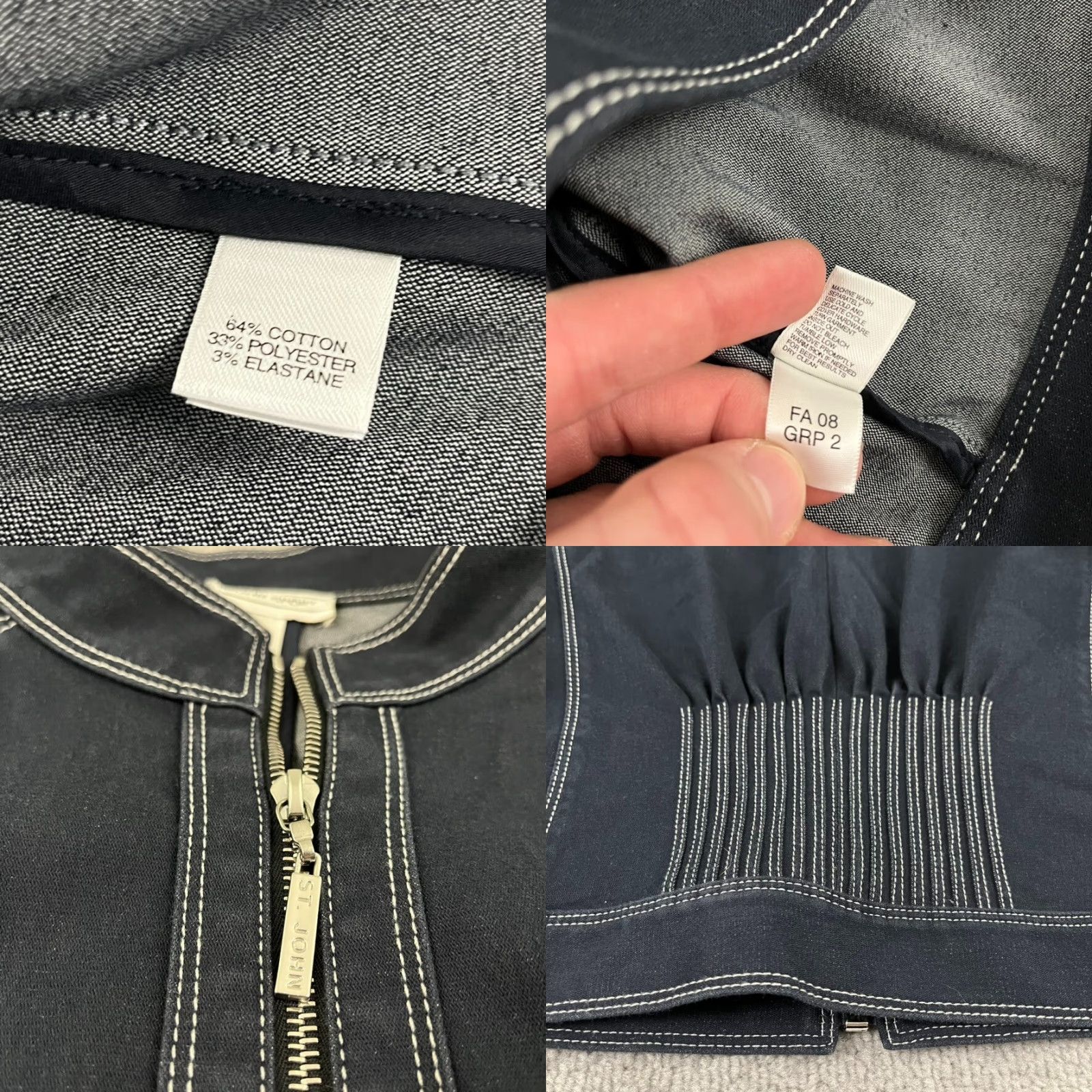 St. John ST. JOHN Sport Jacket Denim Blue Medium Womens Full Zip Bomber Preppy Size M / US 6-8 / IT 42-44 - 8 Thumbnail