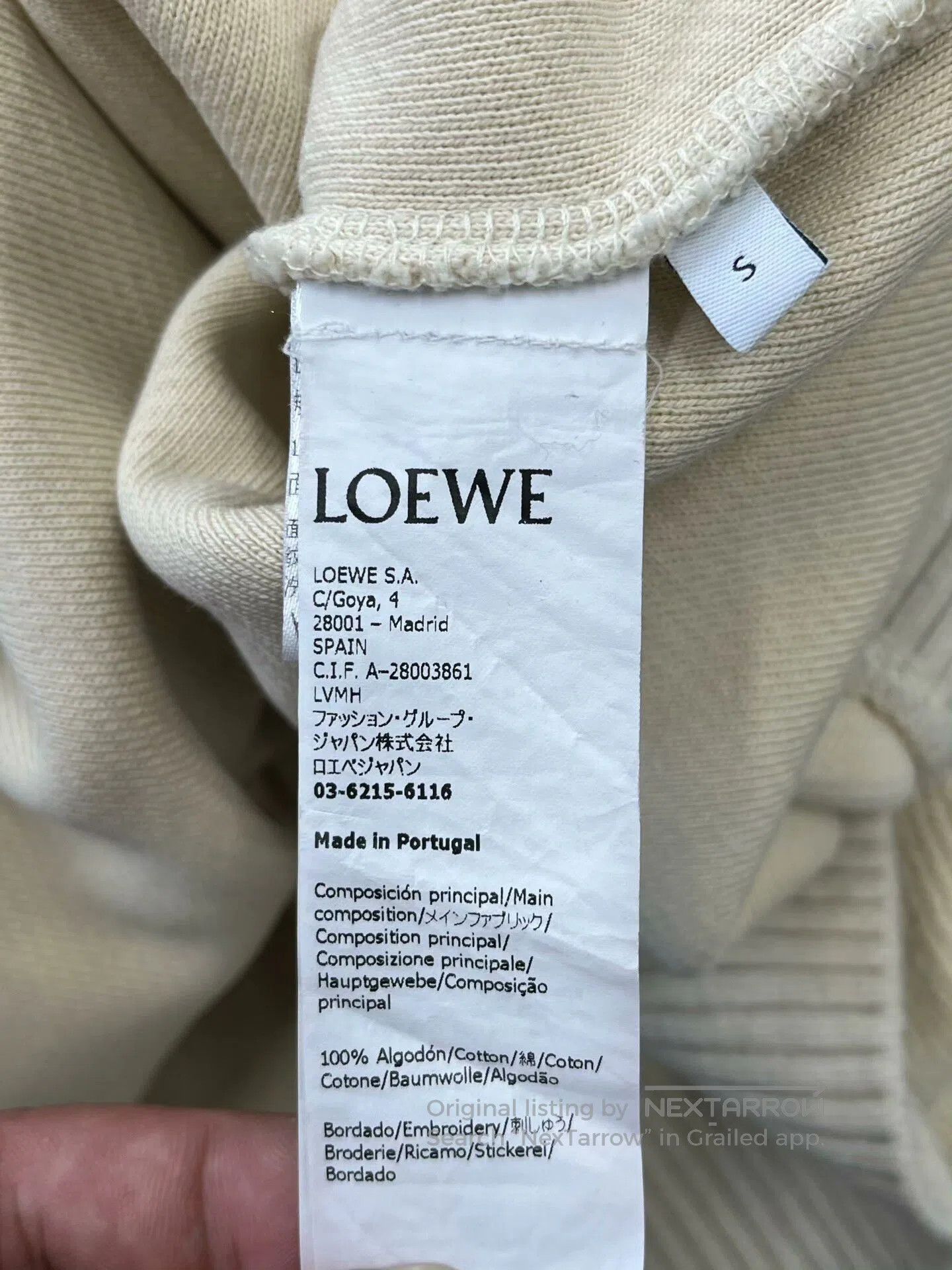Loewe Loewe Beige Embroidered Logo Hoodie. Size S / US 4 / IT 40 - 4 Thumbnail