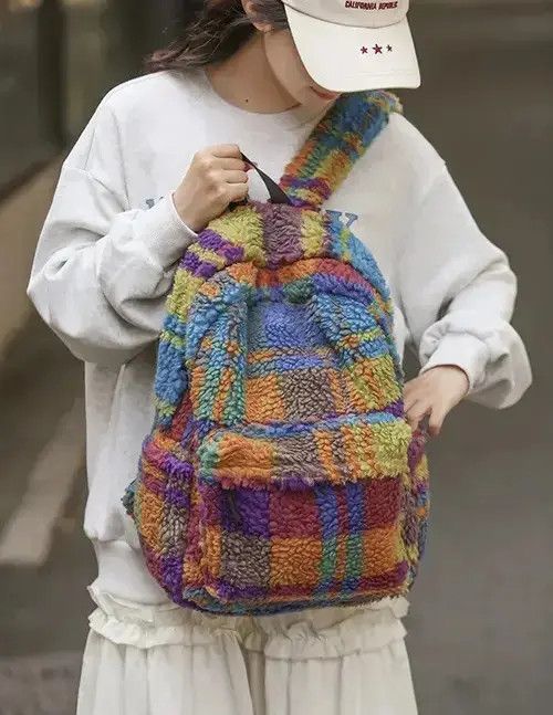 Other Unisex Fluffy Wool Plush Backpack Size ONE SIZE - 2 Thumbnail