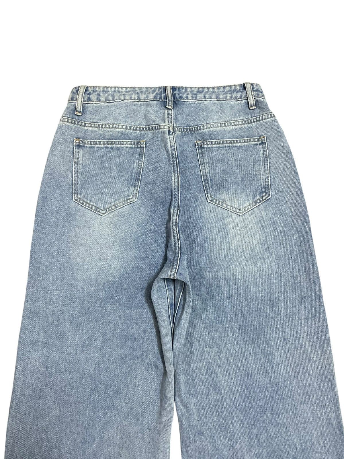 Japanese Brand Vintage Japanese Denim Lace Patchwork Baggy Wide Leg Jeans Size 31" - 8 Thumbnail