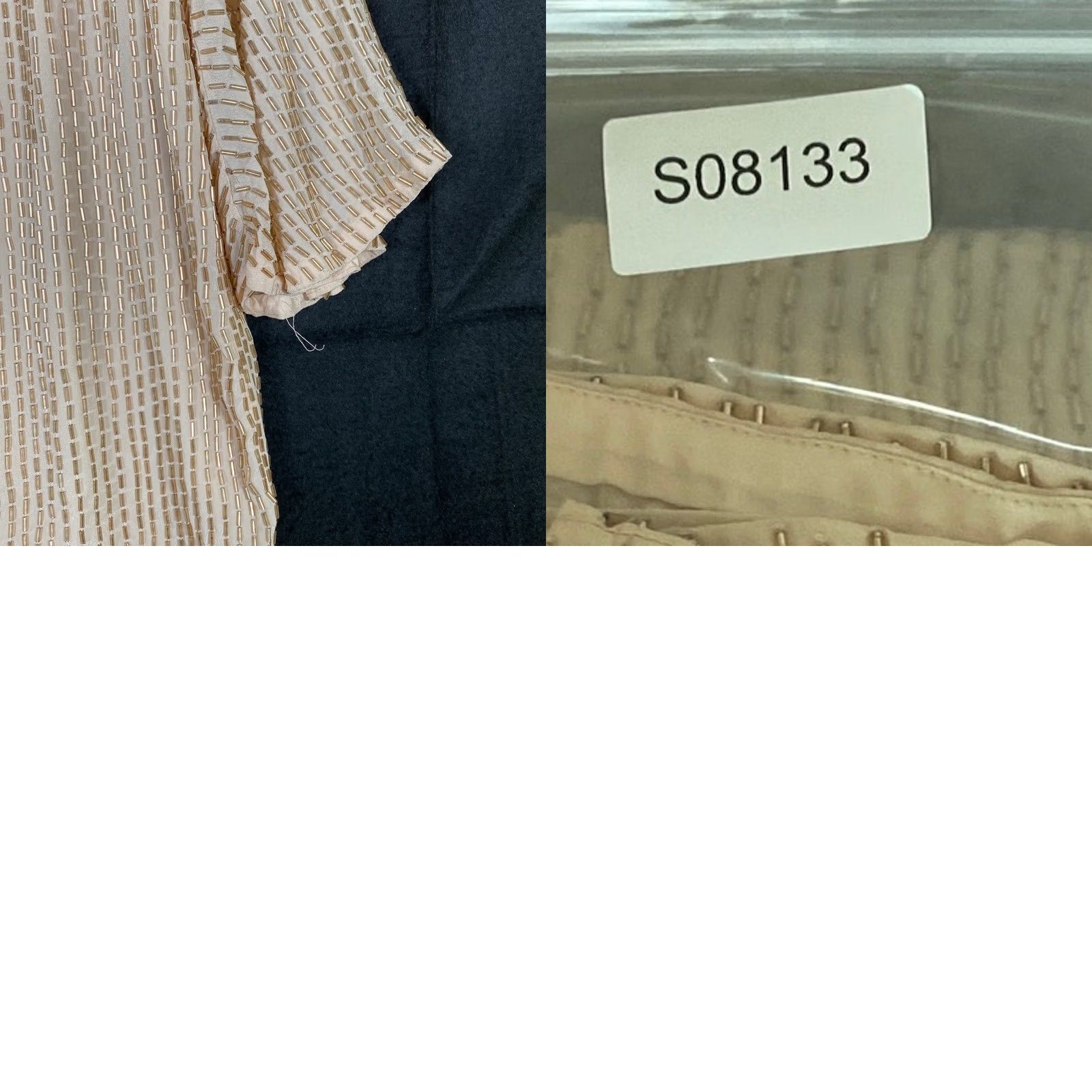 Alice + Olivia Alice + Olivia Womens Blouse Champagne Bernice Beaded Ruffle Sleeve Back Zip XS Size XS / US 0-2 / IT 36-38 - 9 Thumbnail