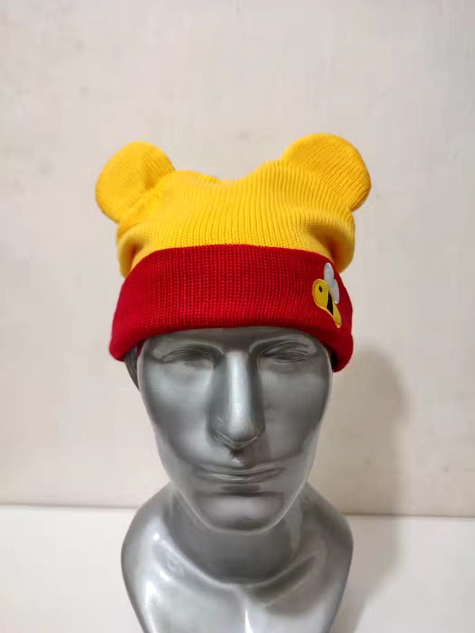 image of Winnie The Pooh Disney Beanie Hats Bunny Horn Design in Yellow Red, Men's