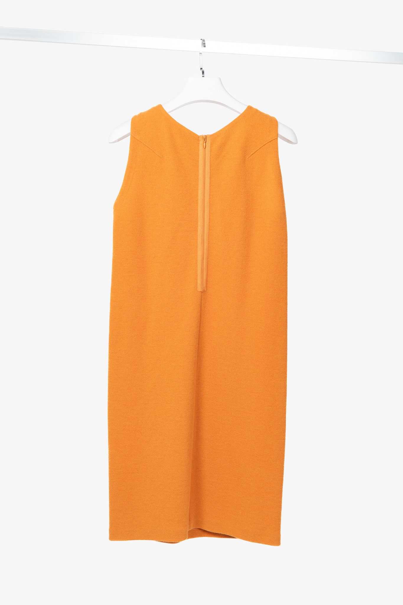 Armani Collezioni Armani Collezioni Orange Wool-Terry Sleeveless Sheath Dress Size M / US 6-8 / IT 42-44 - 2 Thumbnail