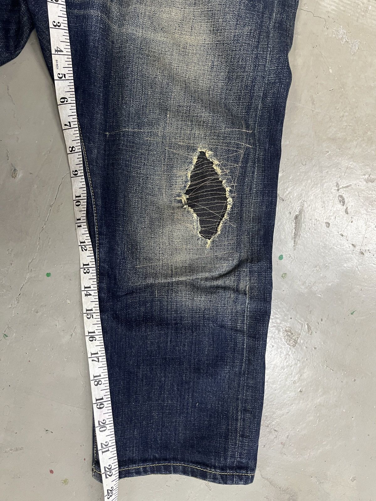 Japanese Brand Distressed Back Number Boro Sashiko Style Patchwork Capri Size US 34 / EU 50 - 10 Thumbnail