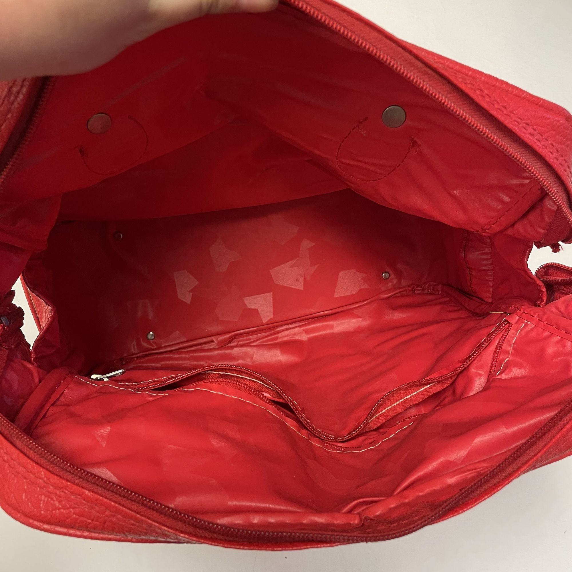 Sears Vtg SEARS Red ESCORT Carry On Tote Overnight Luggage bag Size ONE SIZE - 6 Thumbnail