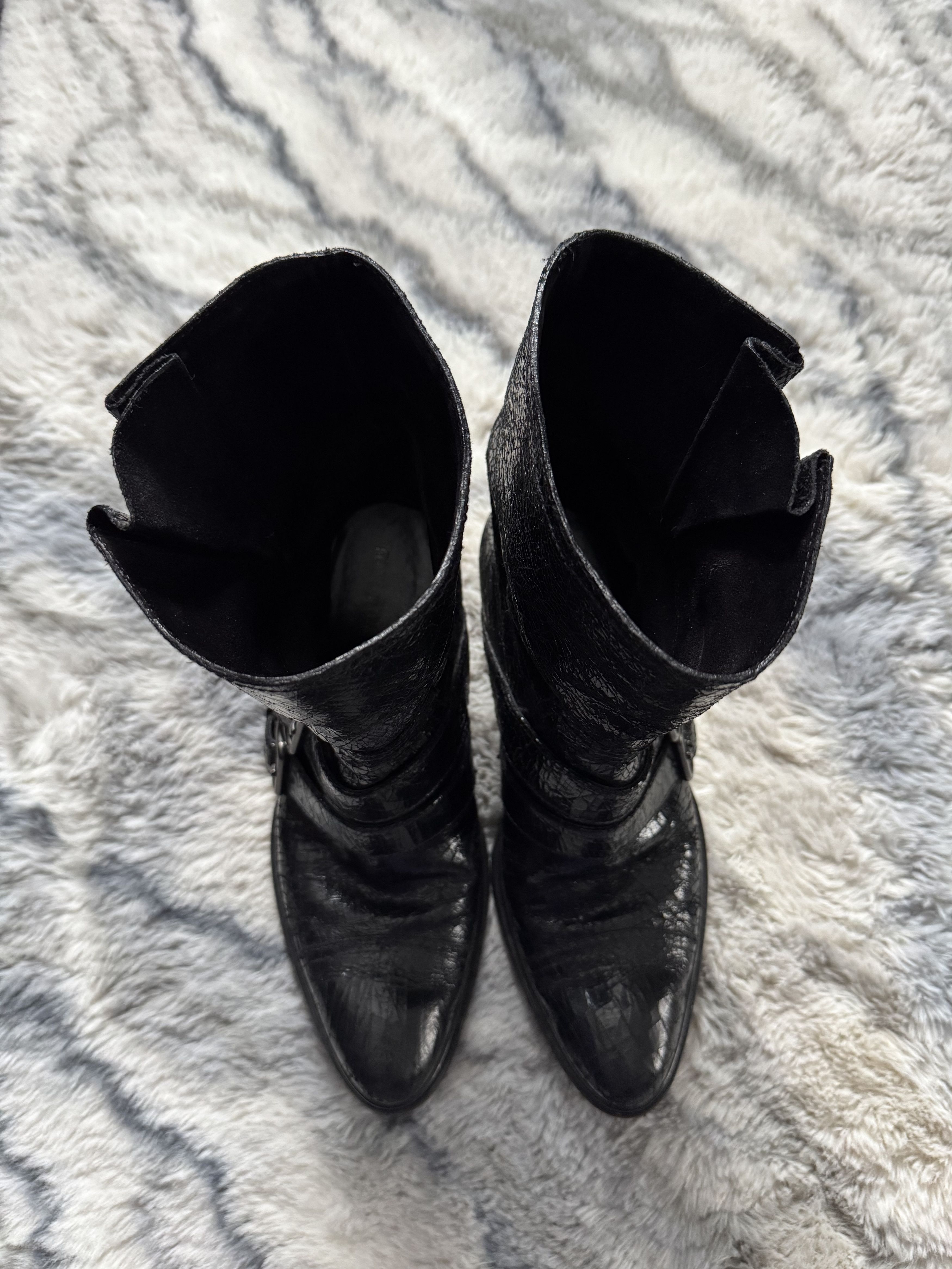 Miu Miu MIU MIU Double Buckle Ankle Leather Biker Boots Size US 6.5 / IT 36.5 - 11 Thumbnail