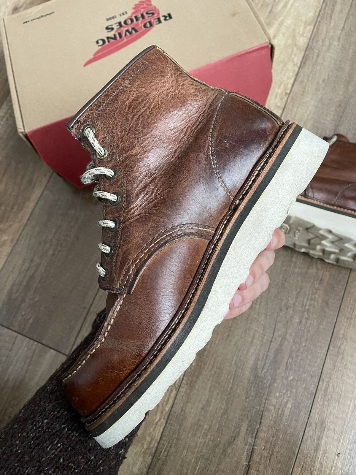 Red Wing Red Wing 1907 Moc Toe Leather Shoes Boots Vintage USA Size US 8.5 / EU 41-42 - 7 Thumbnail