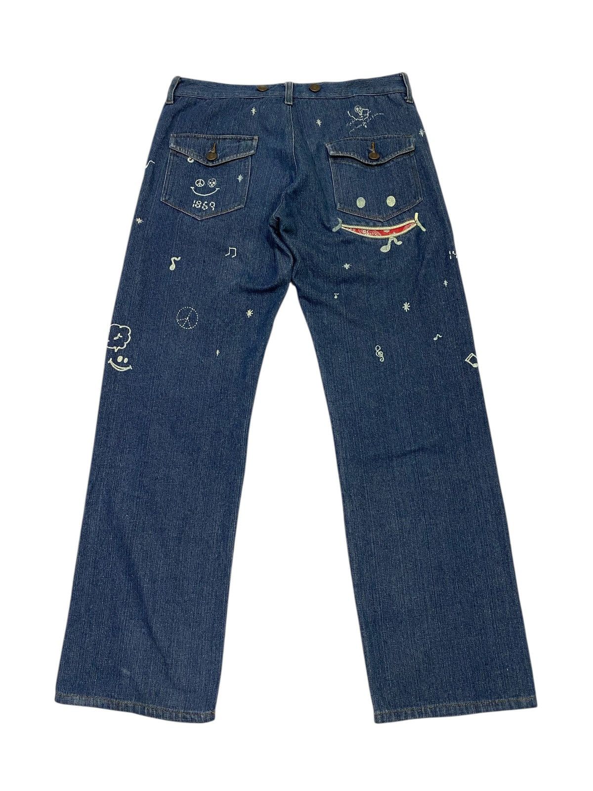 Japanese Brand Japanese Brand X Up Smile painted jeans Size US 34 / EU 50 - 13 Thumbnail