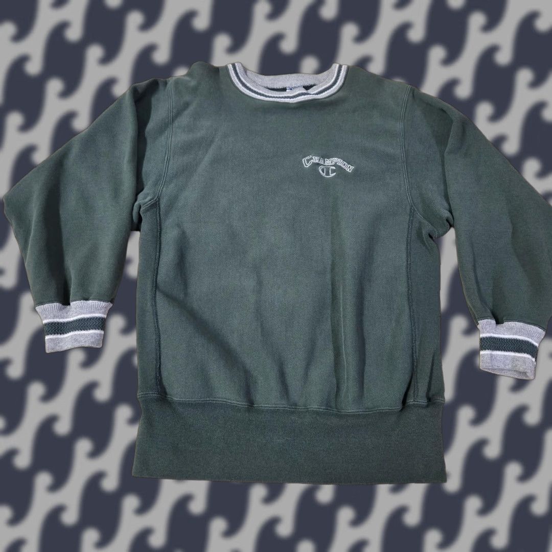 Champion VINTAGE Champion Reverse Weave Sweatshirt Mens Large Green Crewneck Made USA 90s Size US L / EU 52-54 / 3 - 1 Thumbnail