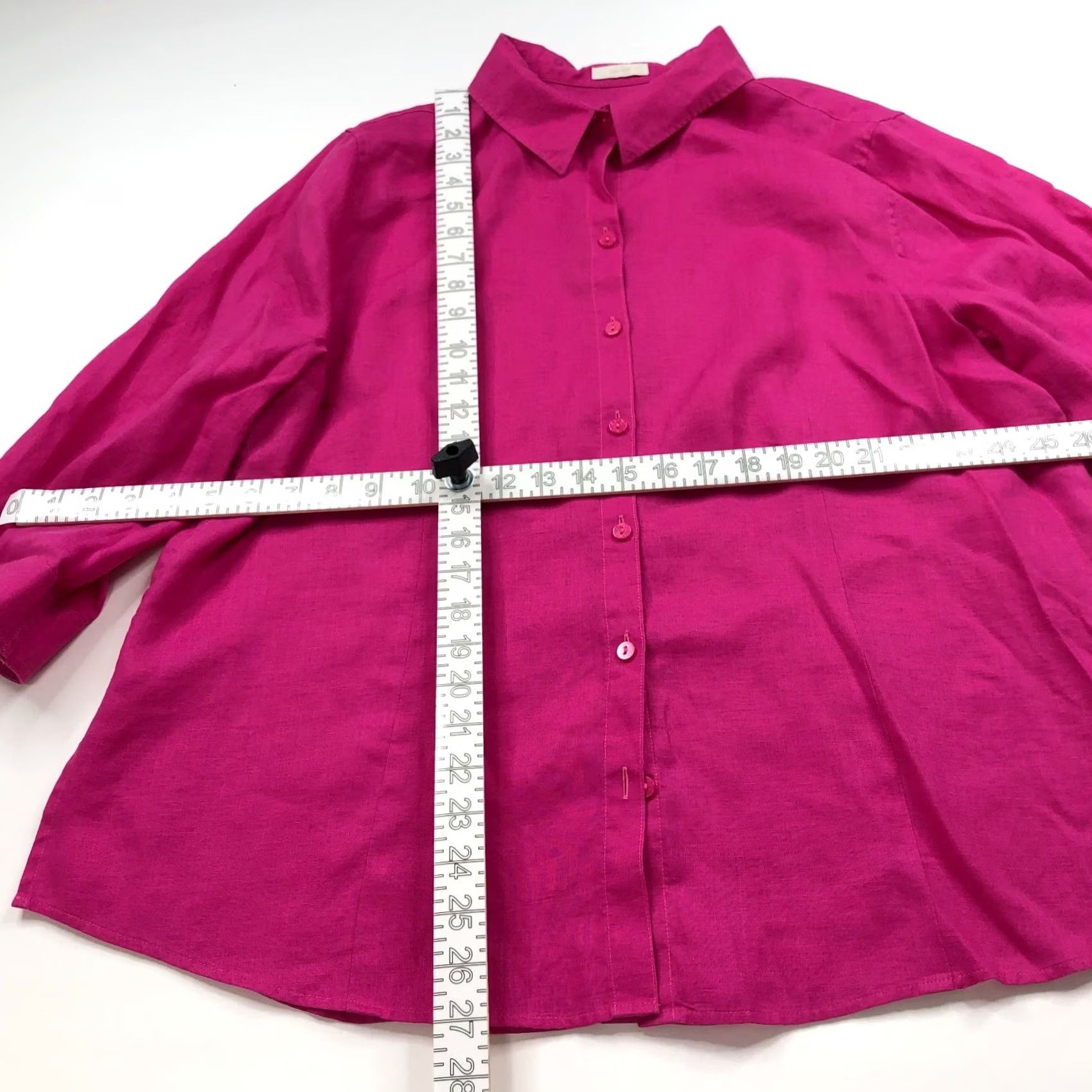 Vintage Chico's Shirt XL Pink 100% Linen Long Sleeve Button-Up Casual Womens Regular Size XL Size XL / US 12-14 / IT 48-50 - 3 Thumbnail