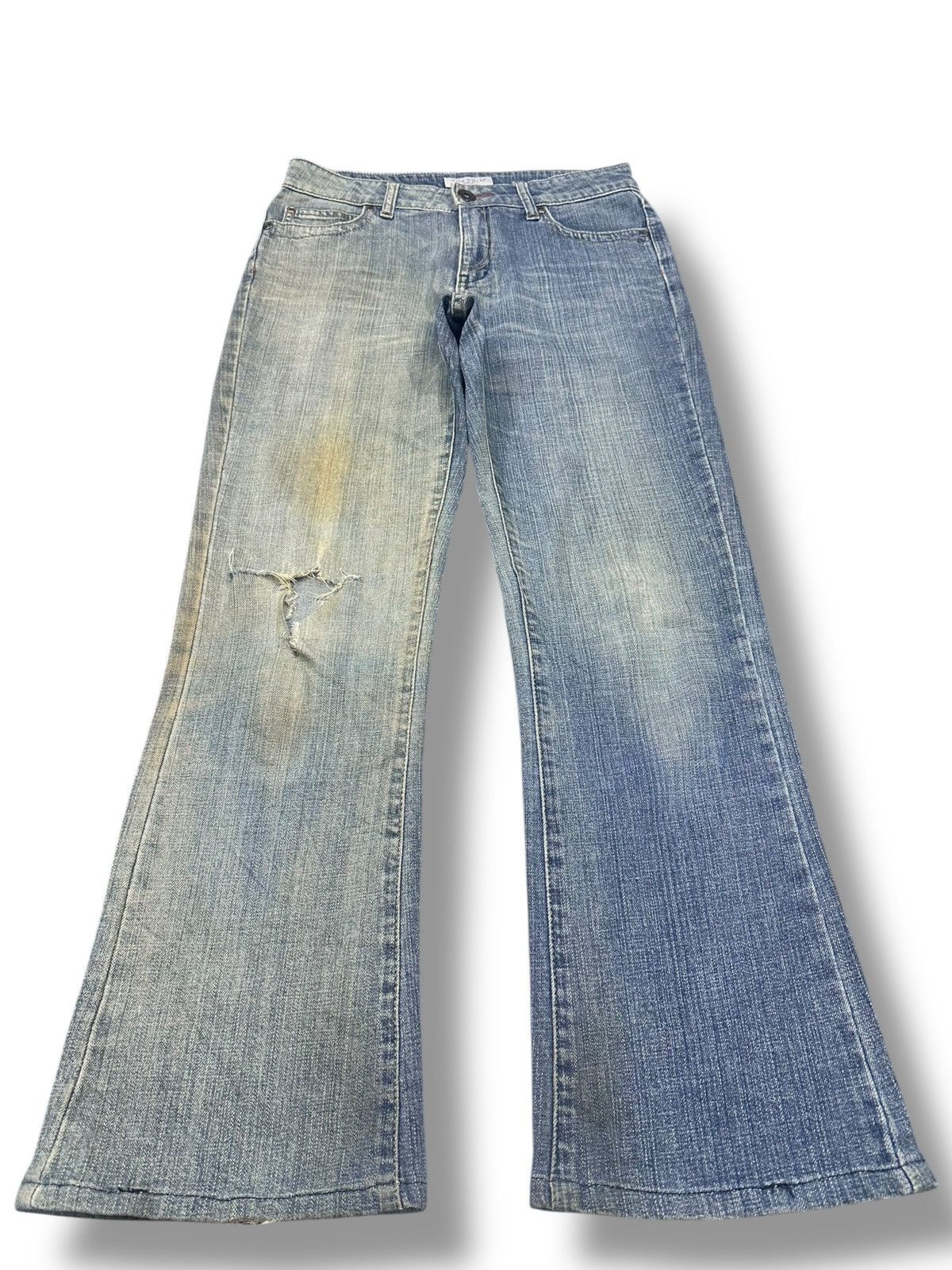 Japanese Brand Vintage Theoria Jeans With Flare Wideleg Style Faded Wash Size US 30 / EU 46 - 1 Thumbnail