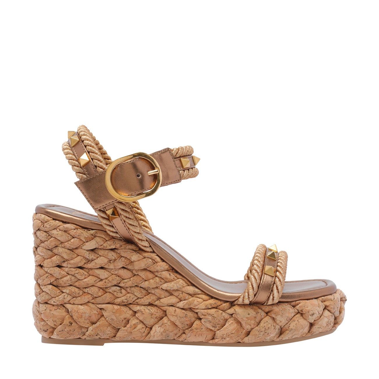 Valentino ROCKSTUD CORK WEDGES Size US 9 / IT 39 - 1 Thumbnail